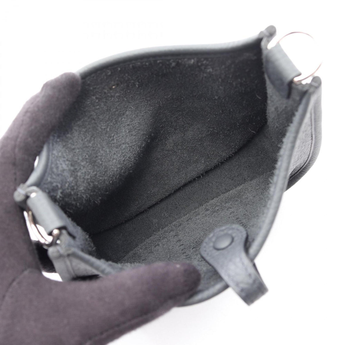 Hermes Gray Taurillon Clemence Leather Shoulder Bag (Pre-Owned)