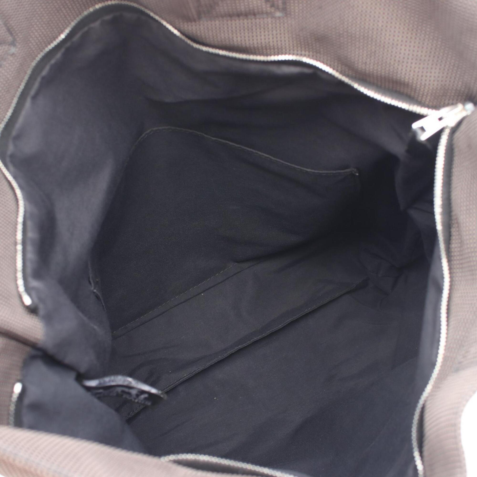 Hermes Gray Nylon Canvas Handbag Tote Bag (Pre-Owned)