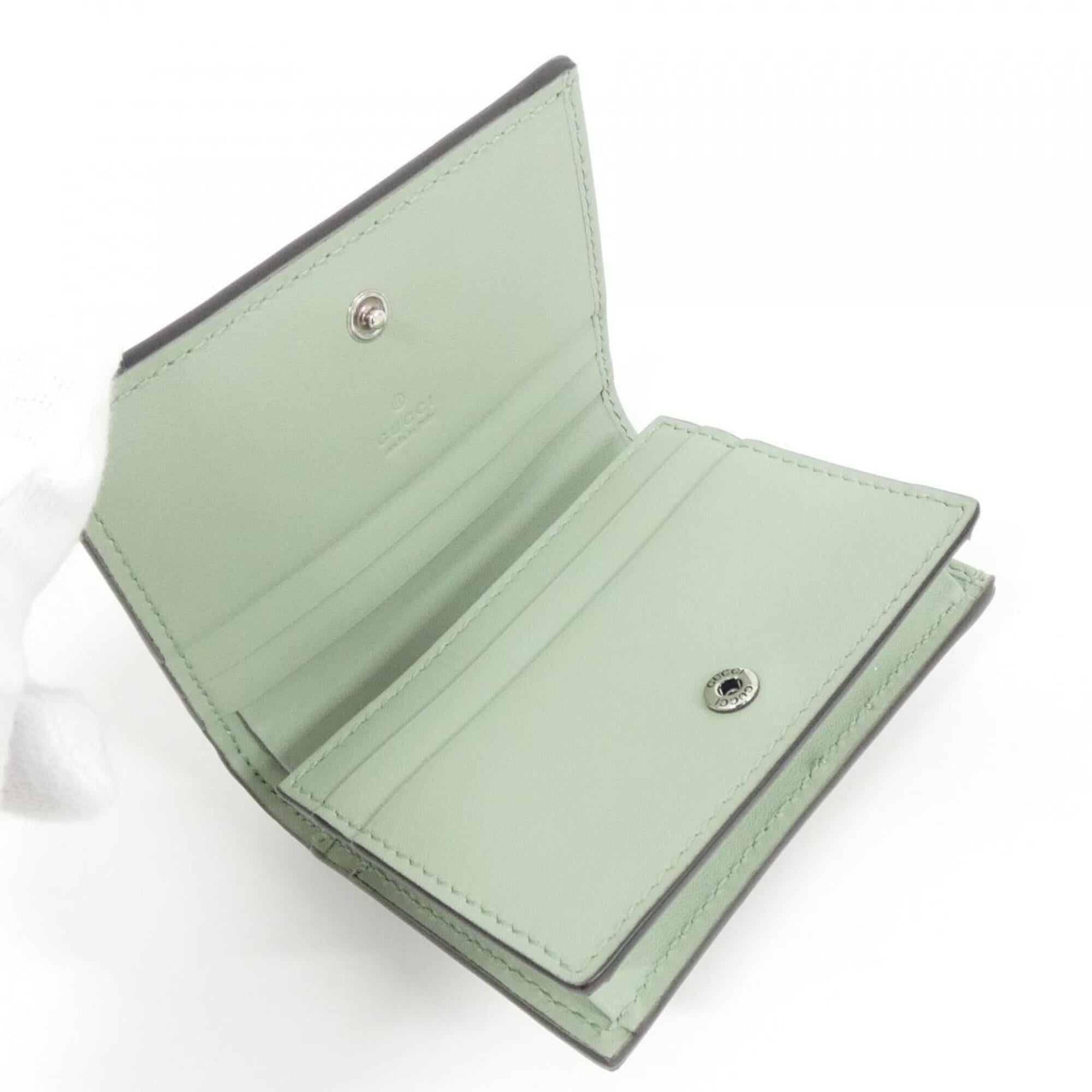 Gucci Green Pale Green Denim Leather Wallet (Bi-Fold) (Pre-Owned)