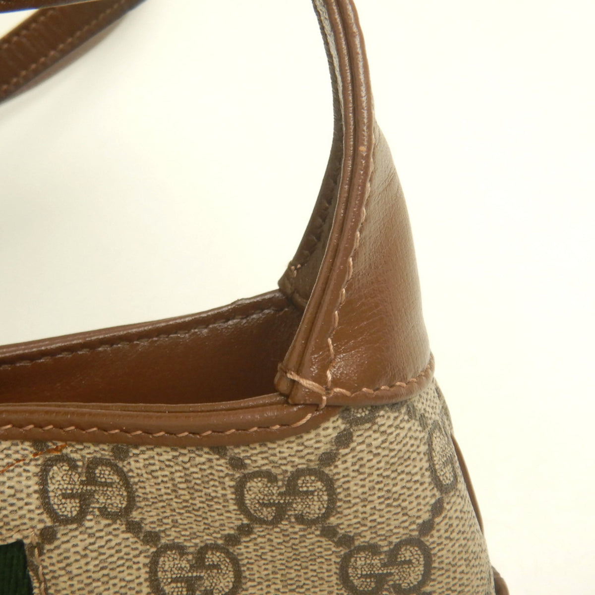 Gucci Beige Brown Gg Supreme Canvas Leather Shoulder Bag (Pre-Owned)
