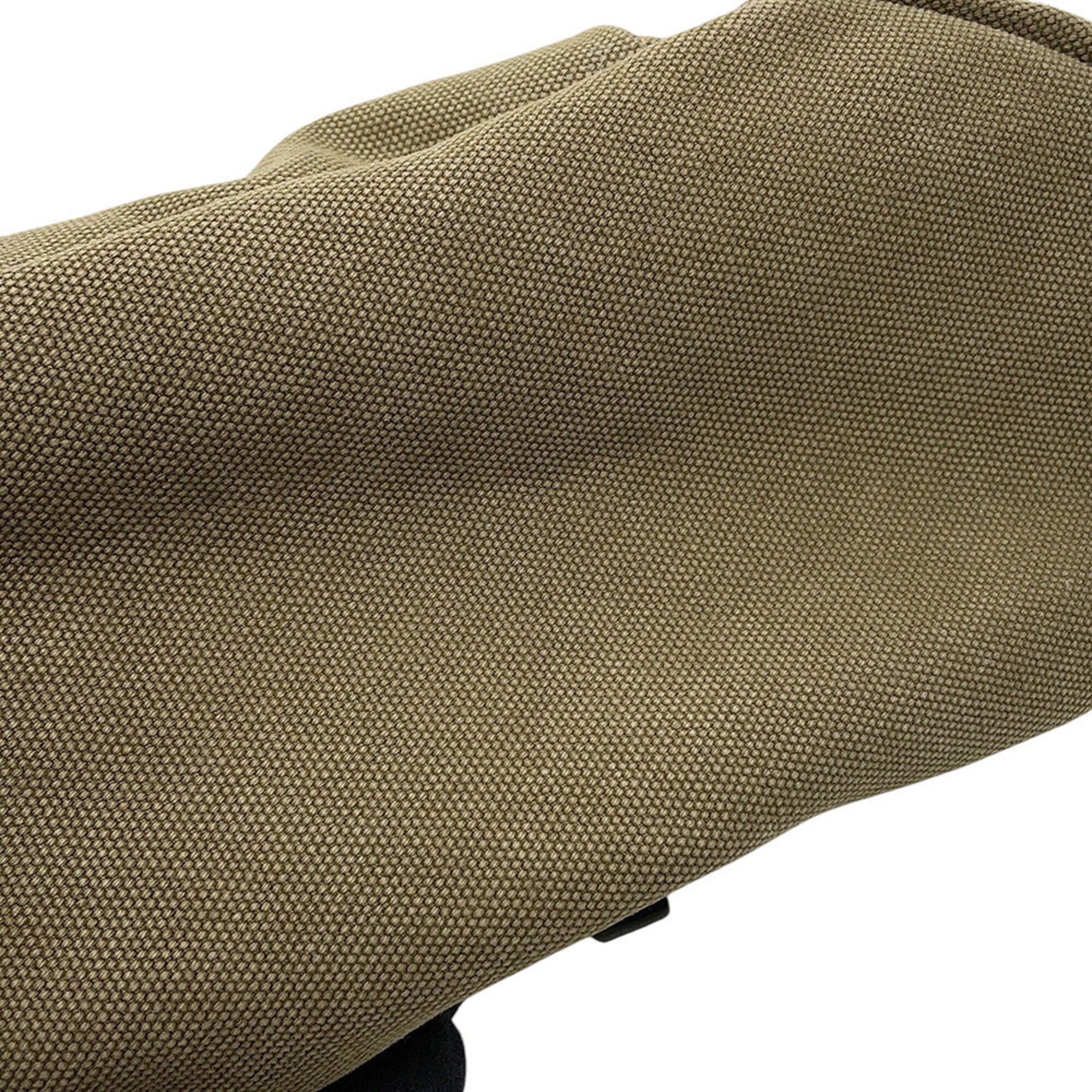 Prada Khaki Brown Canvas Leather Handbag Shoulder Bag (Pre-Owned)