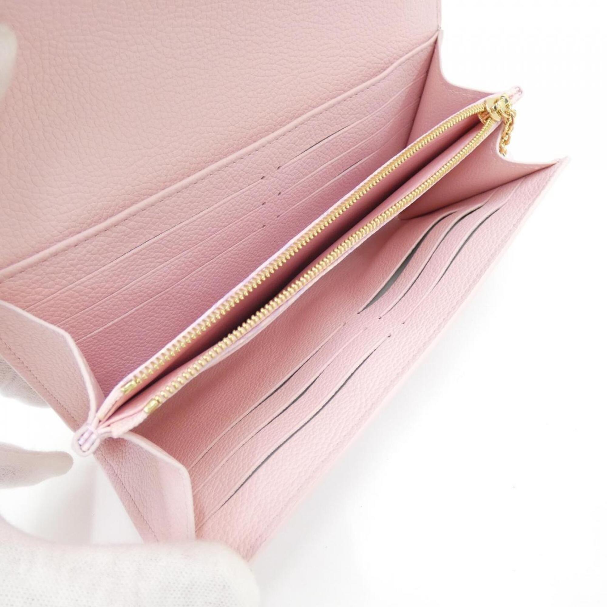 Louis Vuitton Pink Leather Long Wallet (Bi-Fold) (Pre-Owned)