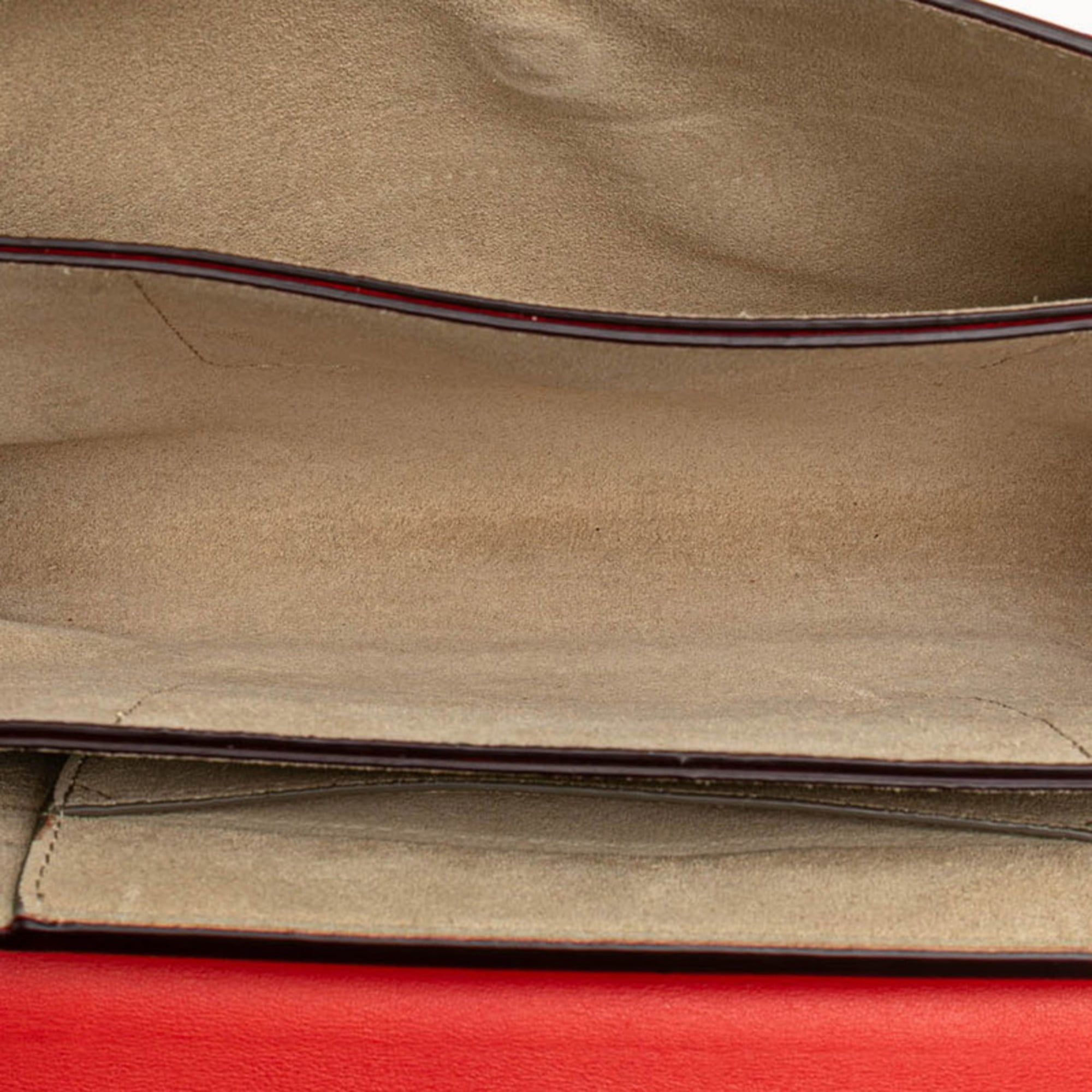 Chloé Red Color Leather Suede Shoulder Bag (Pre-Owned)