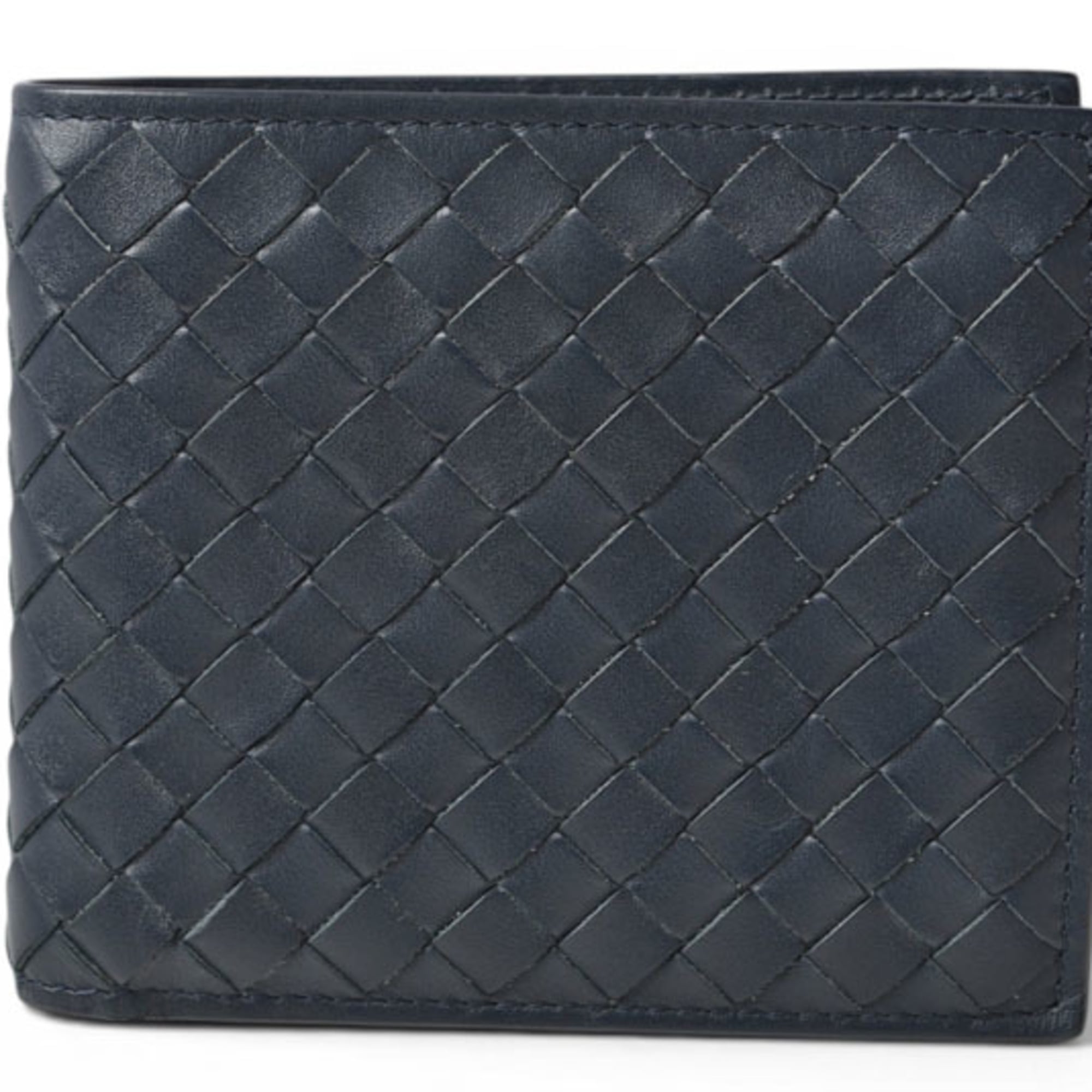Bottega Veneta Navy Leather Wallet (Bi-Fold) (Pre-Owned)