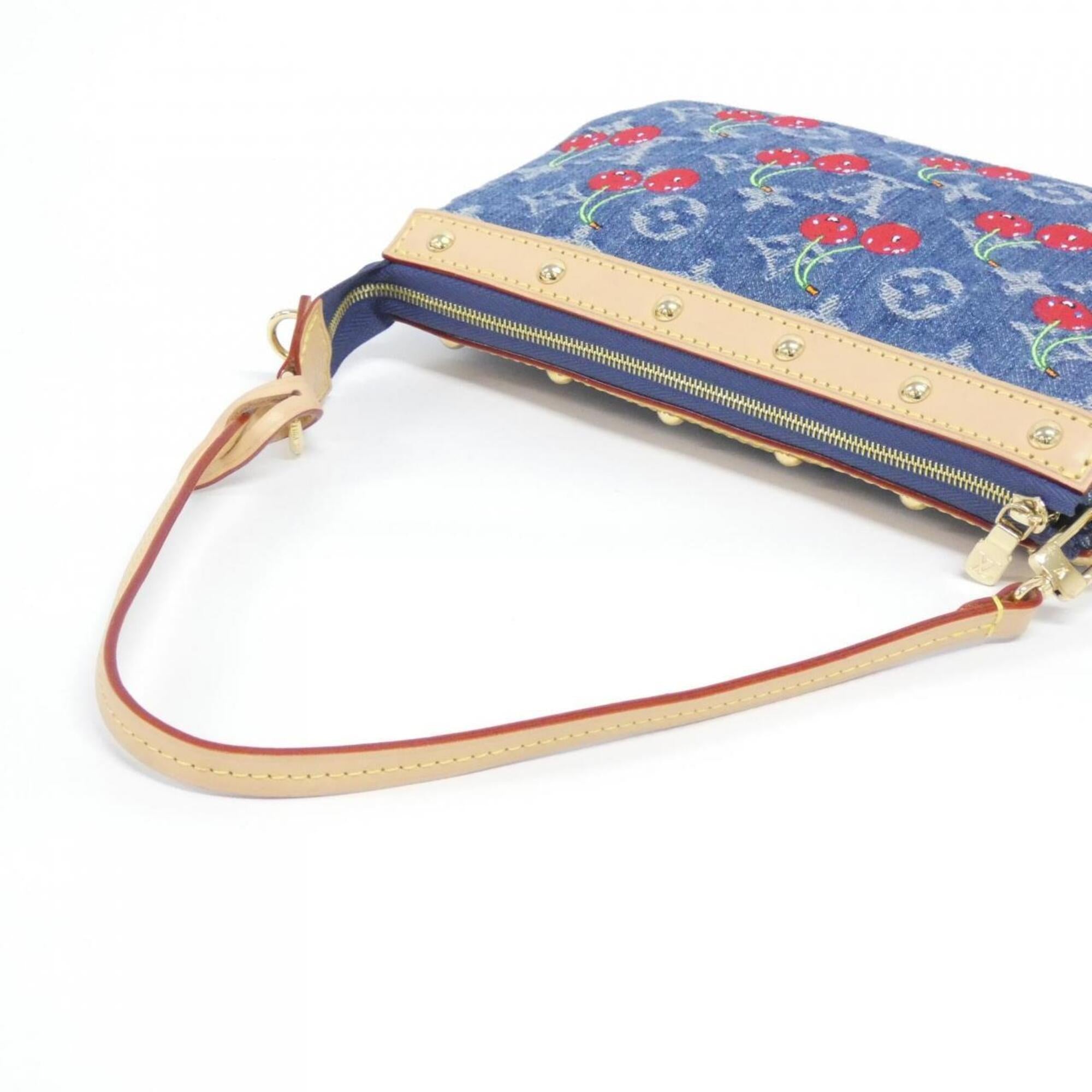 Louis Vuitton Blue Denim Canvas Pochette Pouch (Pre-Owned)