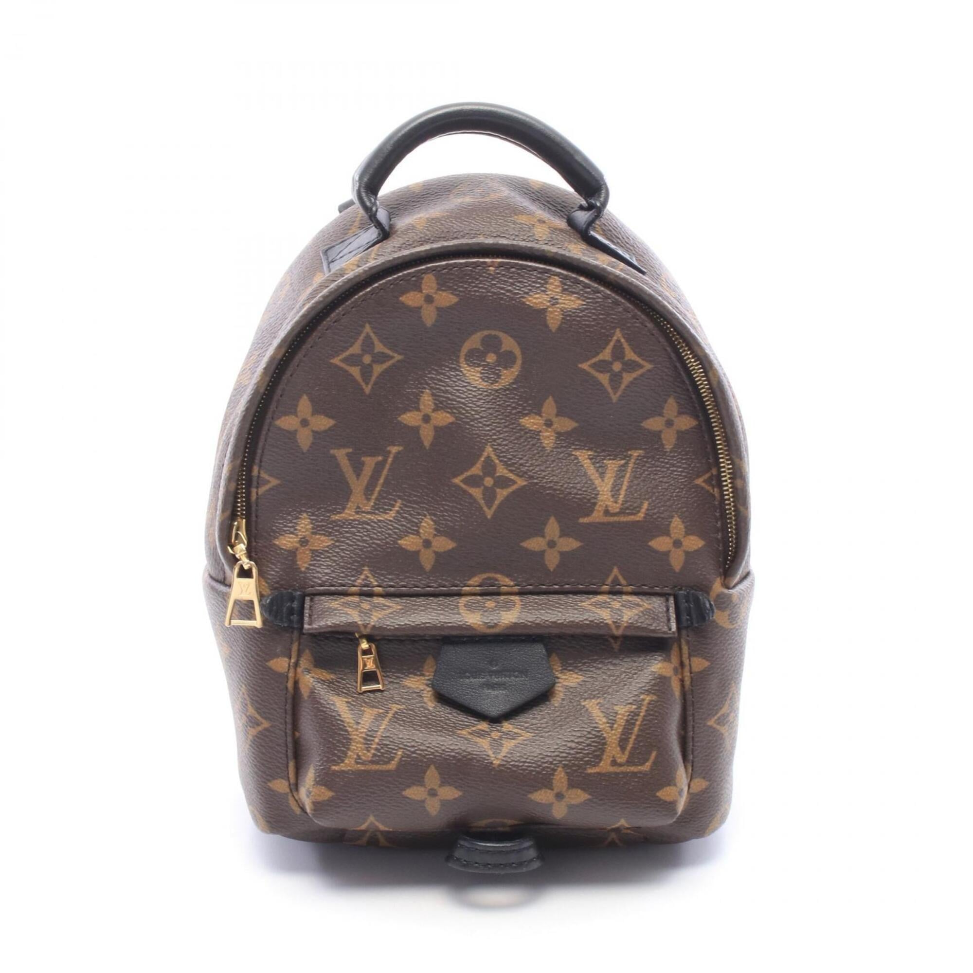 Louis Vuitton Black Brown Coated Canvas Leather Backpack Handbag (Pre-Owned)