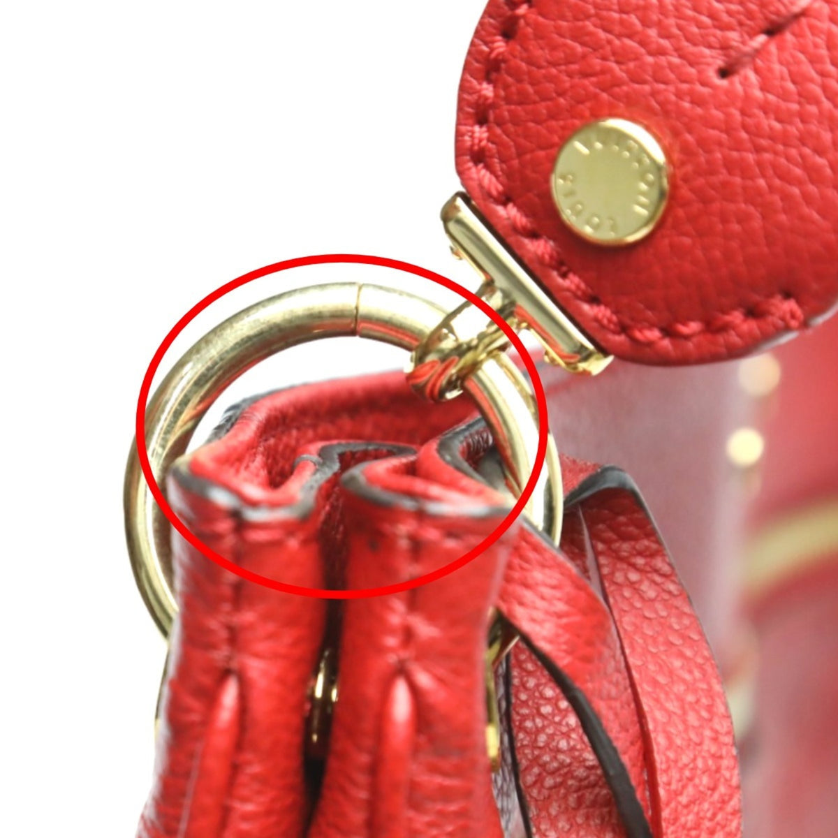 Louis Vuitton Red Color Monogram Empreinte Handbag (Pre-Owned)