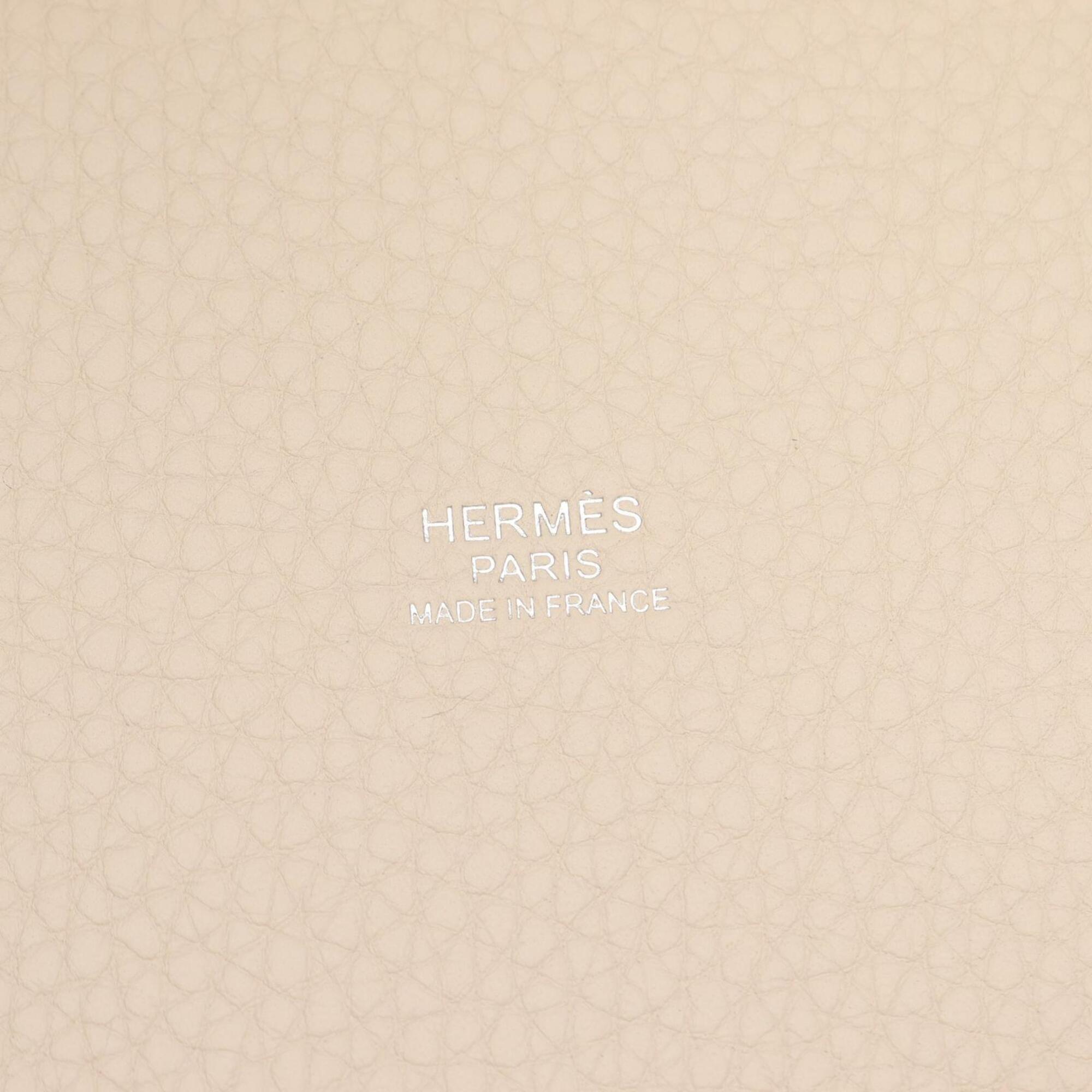 Hermes White Taurillon Clemence Leather Leather Handbag (Pre-Owned)