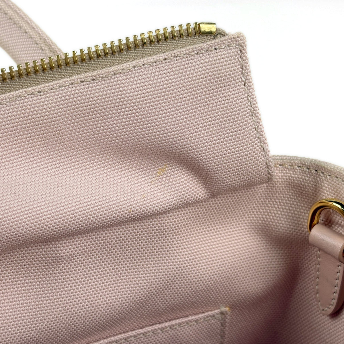 Prada Pink Canvas Basket Handbag (Pre-Owned)