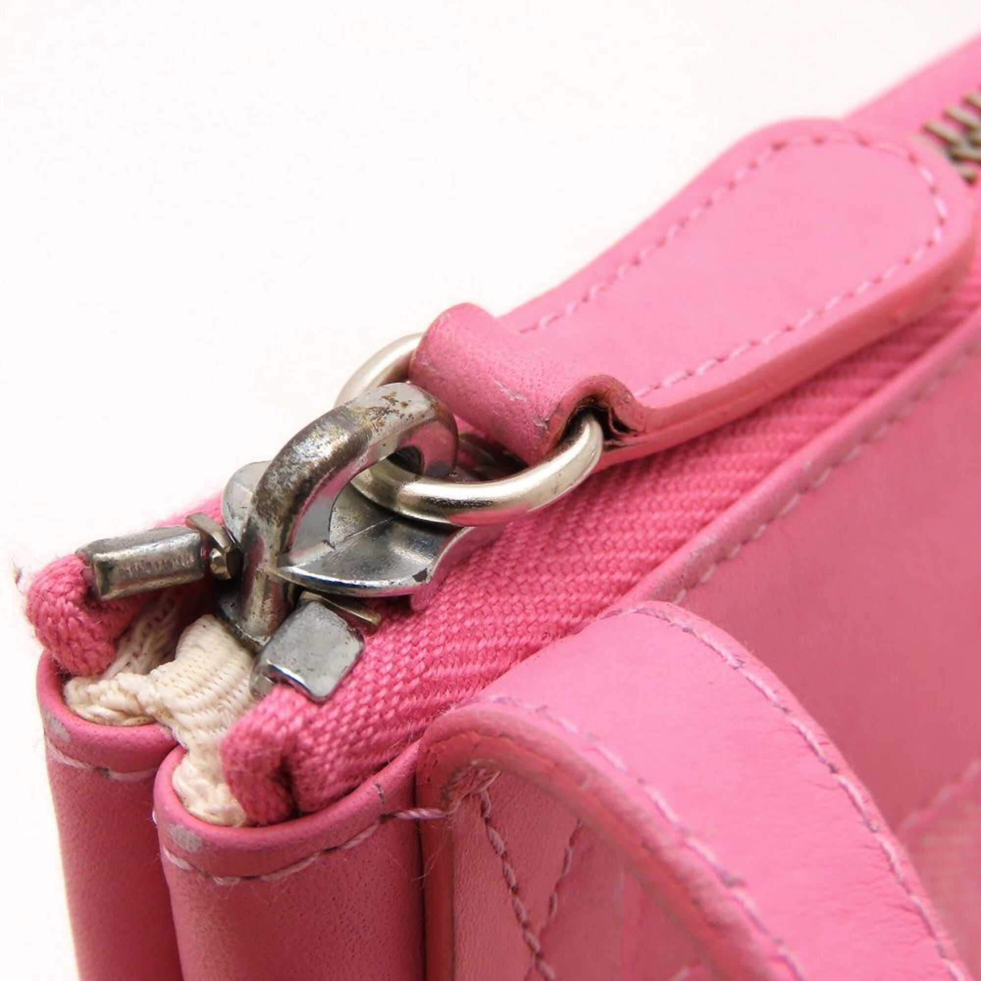 Bvlgari Logomania Pink Canvas Leather Shoulder Bag (Pre-Owned)