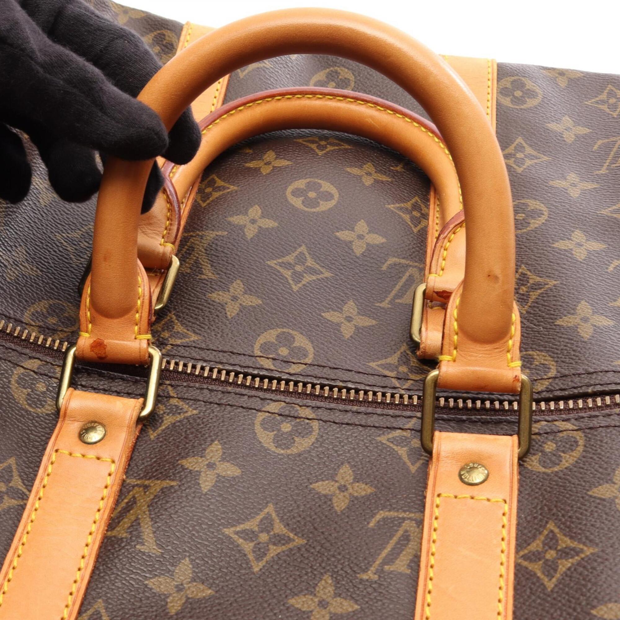 Louis Vuitton Brown Coated Canvas Pvc Leather Boston Bag Handbag (Pre-Owned)
