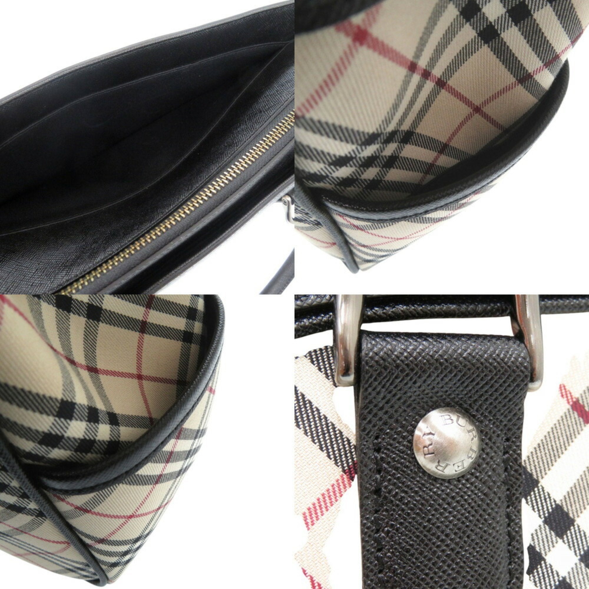 Burberry Multi-Color Leather Cotton Handbag (Pre-Owned)