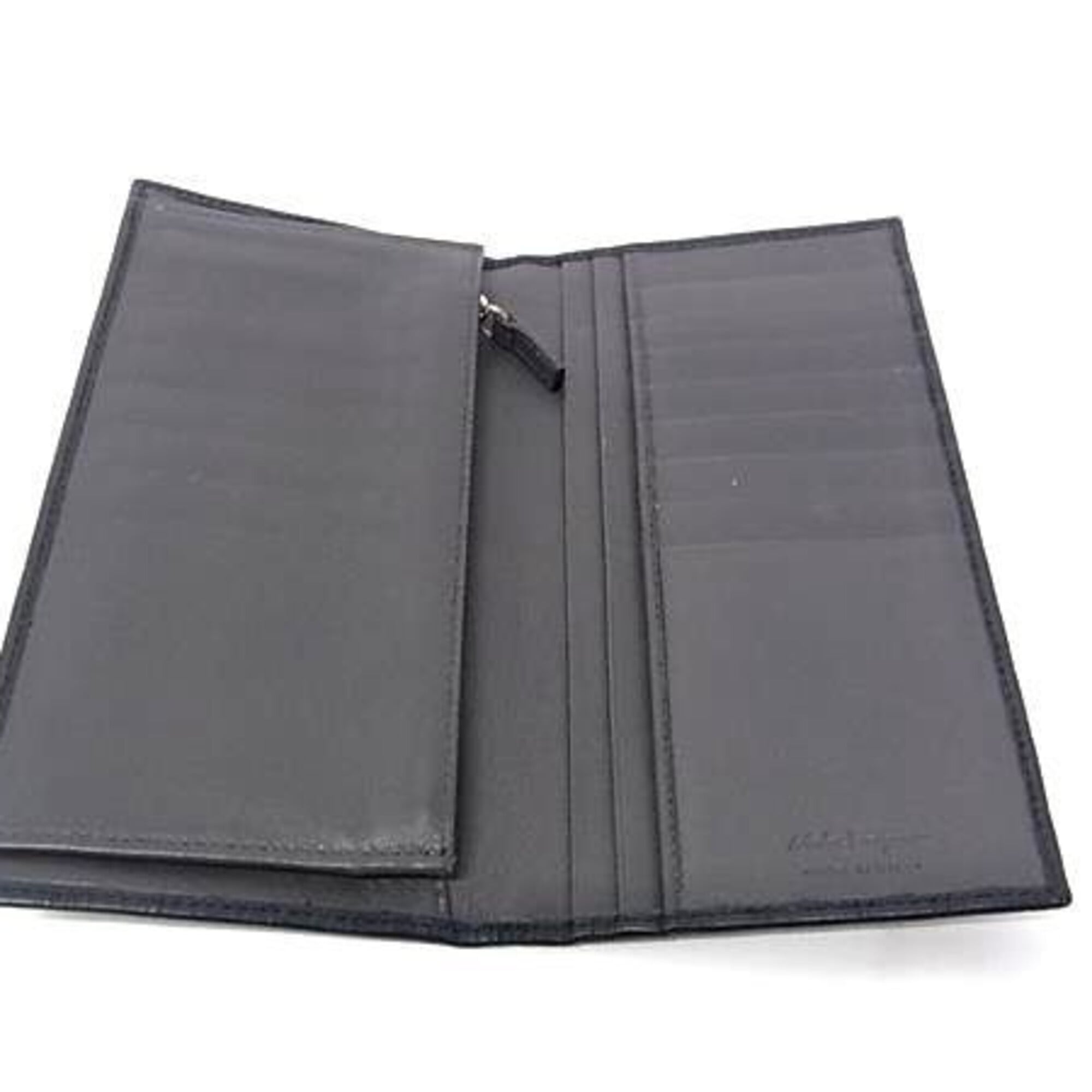 Salvatore Ferragamo Black Leather Long Wallet (Bi-Fold) (Pre-Owned)