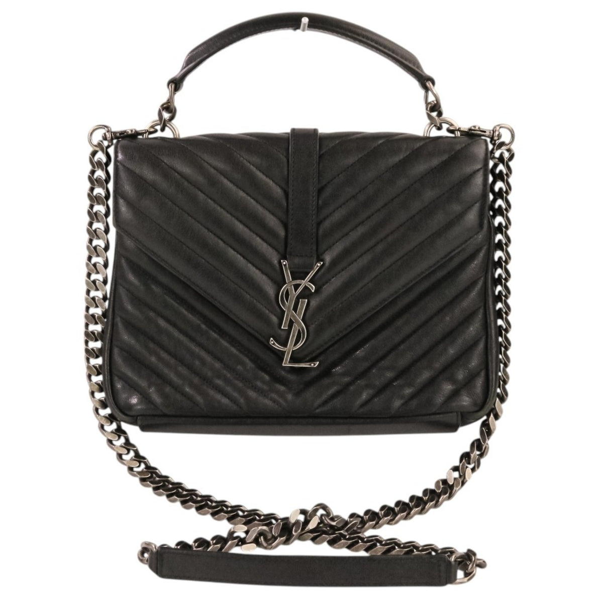 Yves Saint Laurent Black Leather Shoulder Bag (Pre-Owned)
