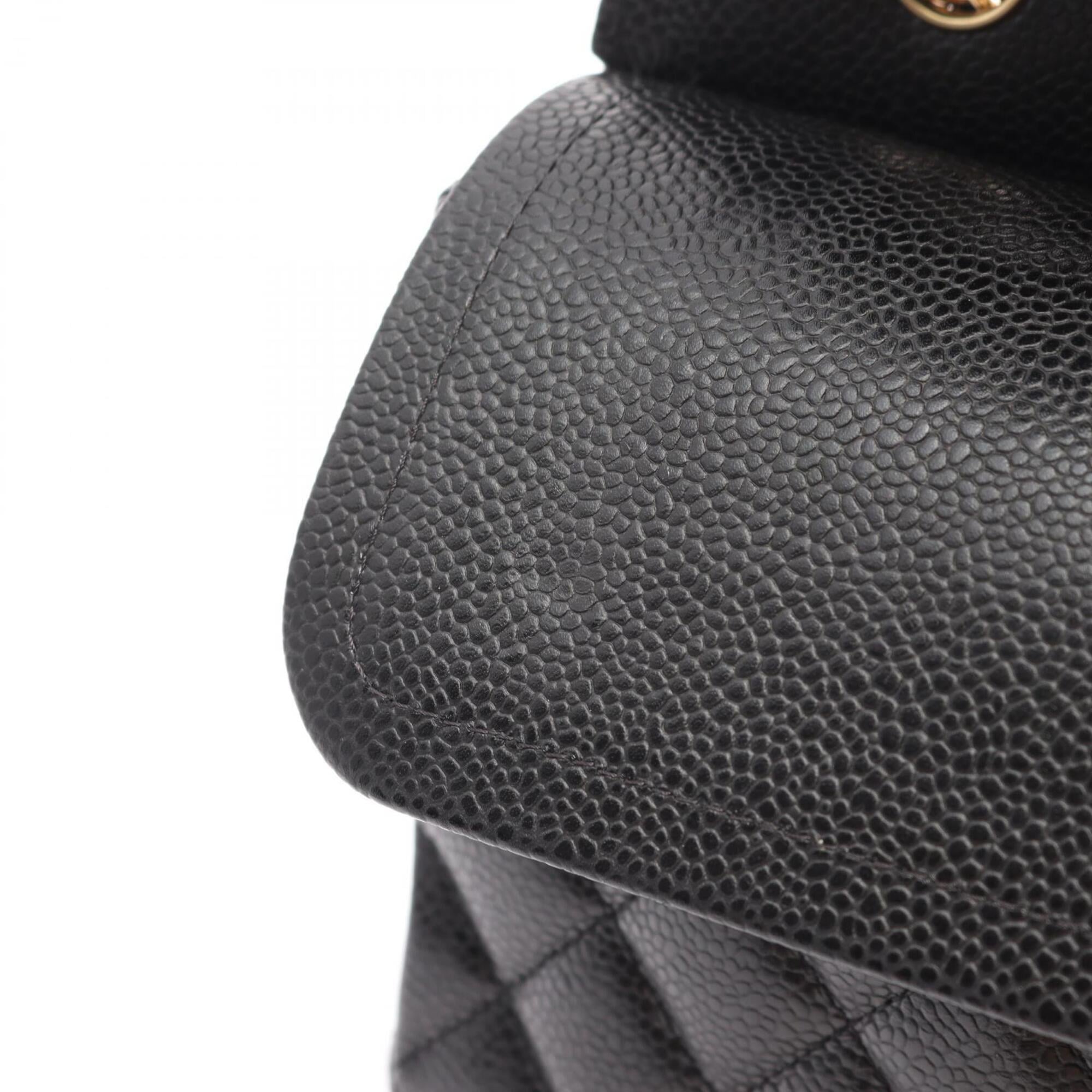 Chanel Black Grained Calfskin Handbag Shoulder Bag (Pre-Owned)