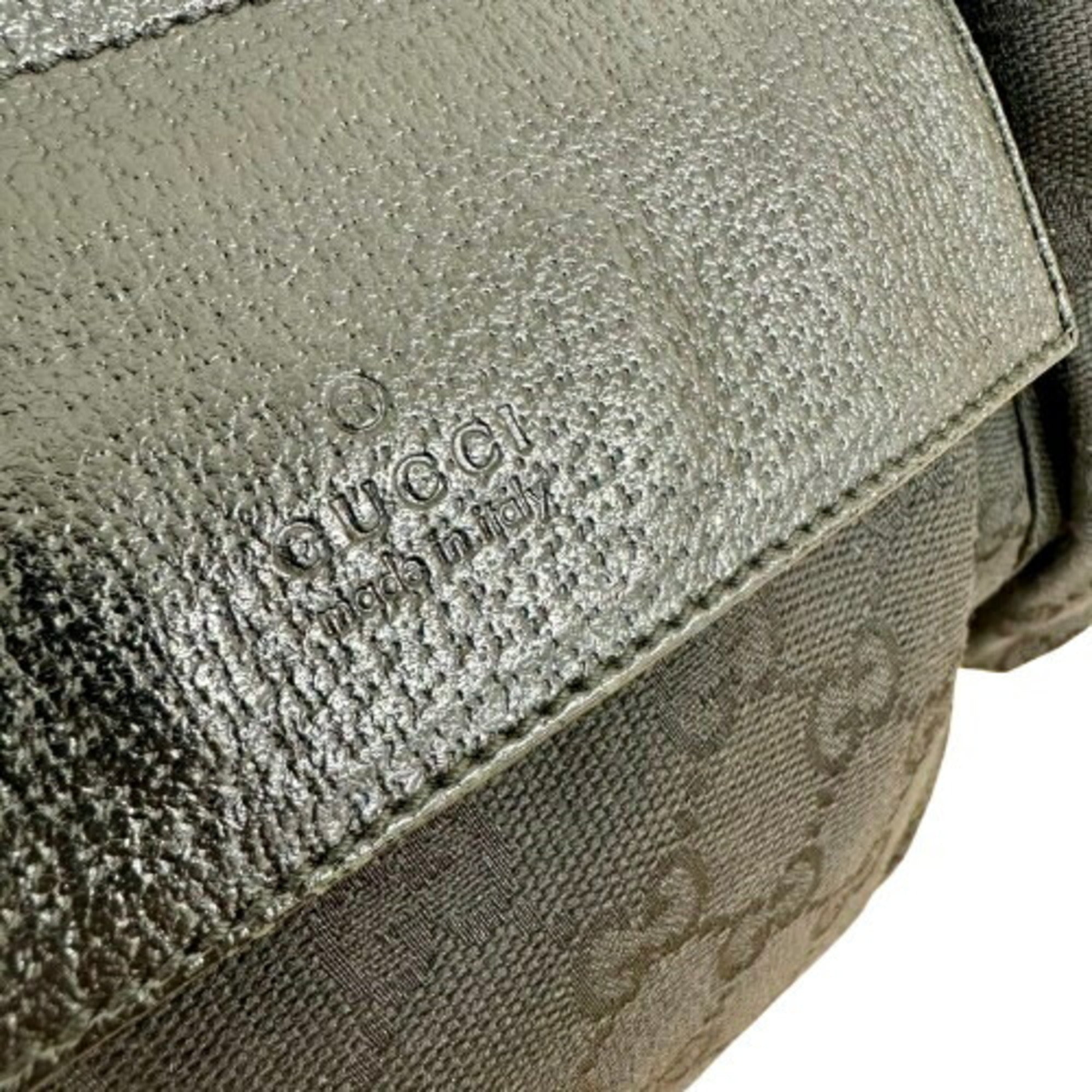 Gucci Black Canvas Shoulder Bag Sling Bag (Pre-Owned)
