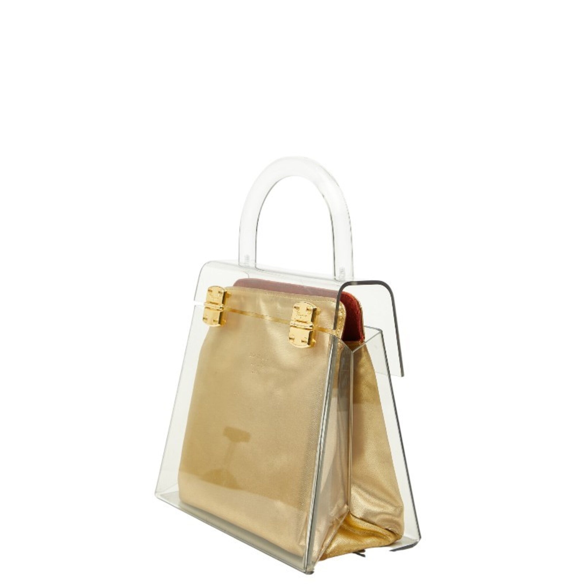 Salvatore Ferragamo Gancini Clear Plastic Handbag (Pre-Owned)
