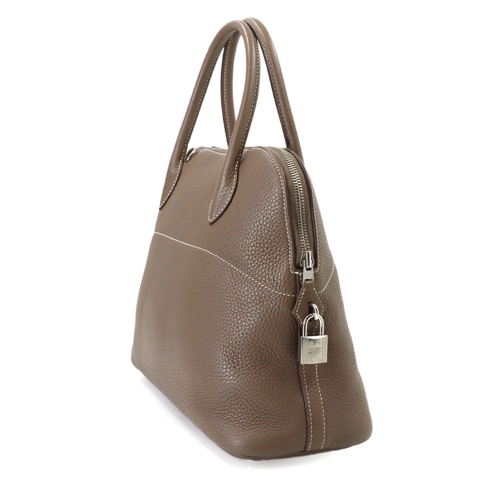 Hermes Etoupe Gray Taurillon Clemence Leather Handbag (Pre-Owned)