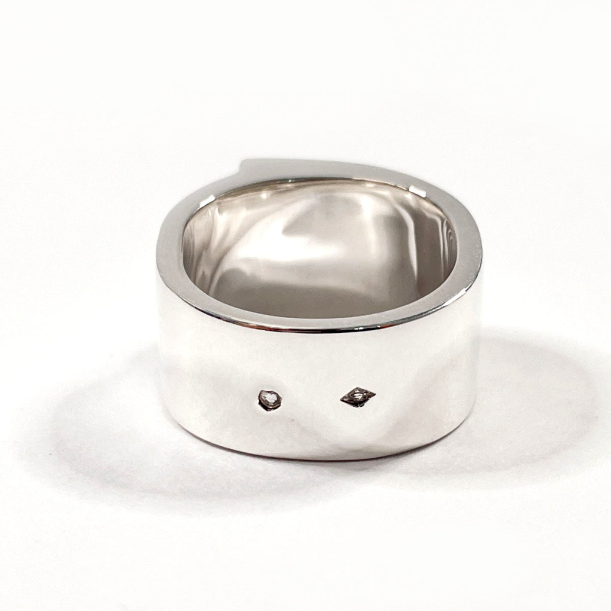 Hermes Silver Orange Silver 925 Band Ring (Pre-Owned)