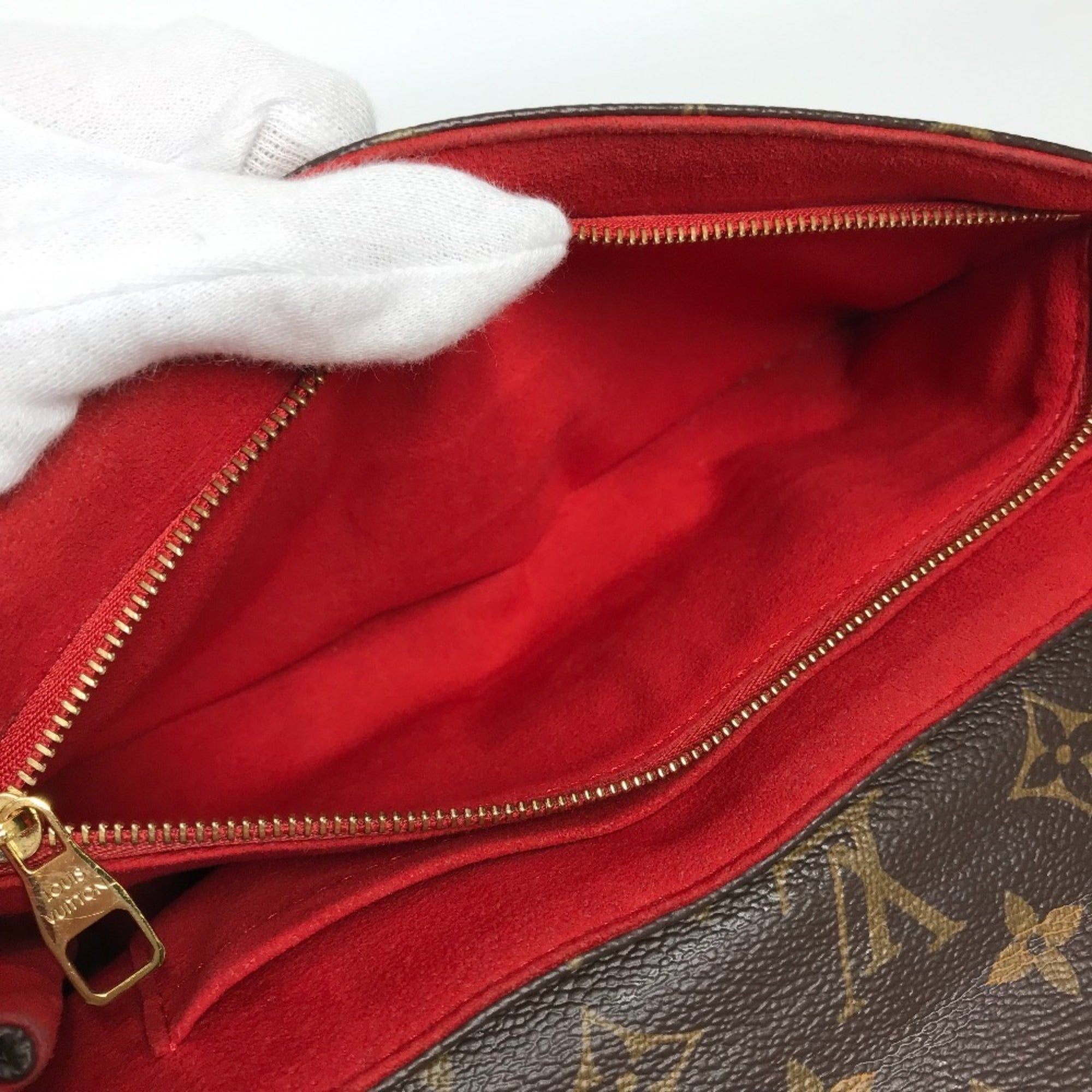 Louis Vuitton Brown Red Color Monogram Pochette Shoulder Bag (Pre-Owned)