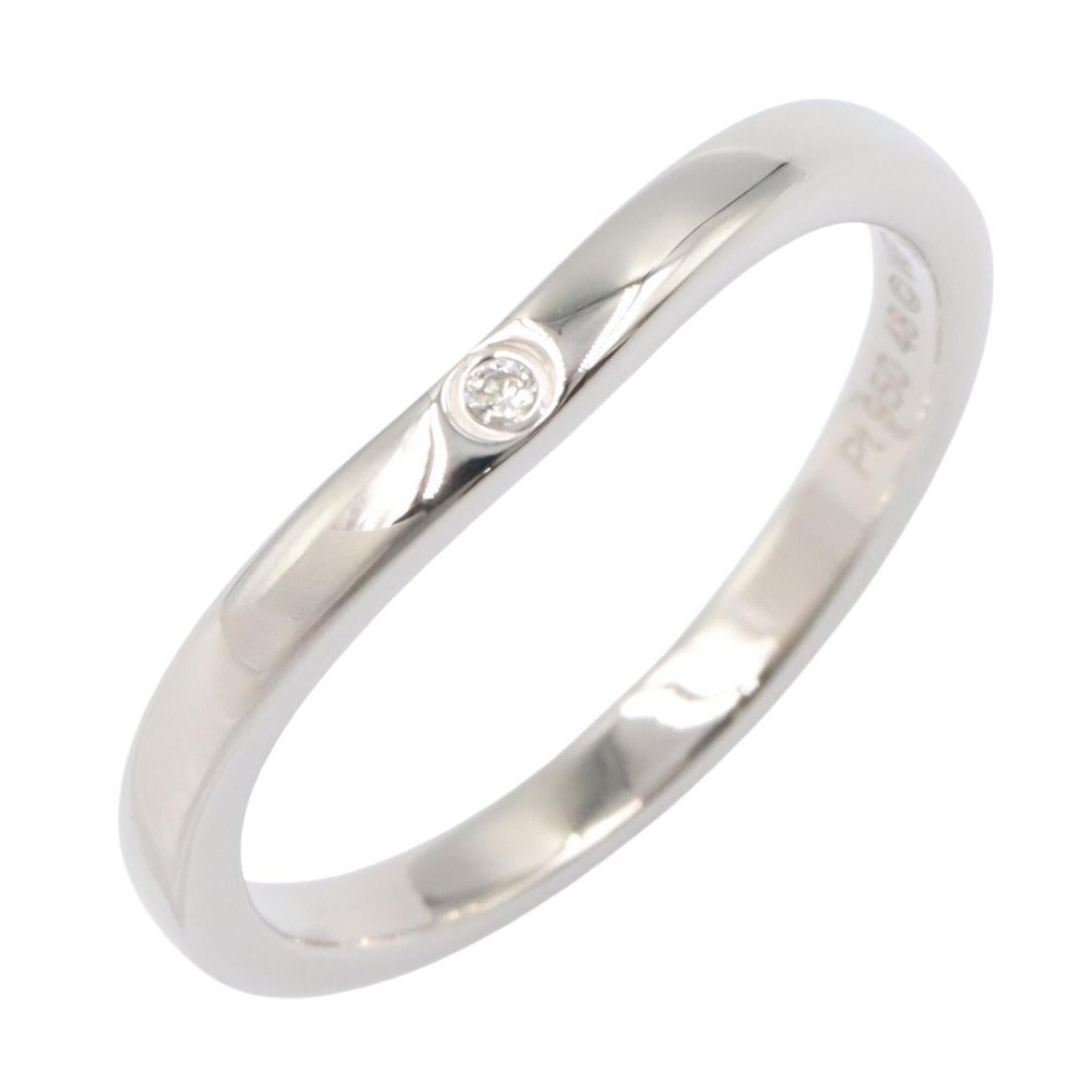 Cartier Silver Clear Platinum 950 Band Ring (Pre-Owned)