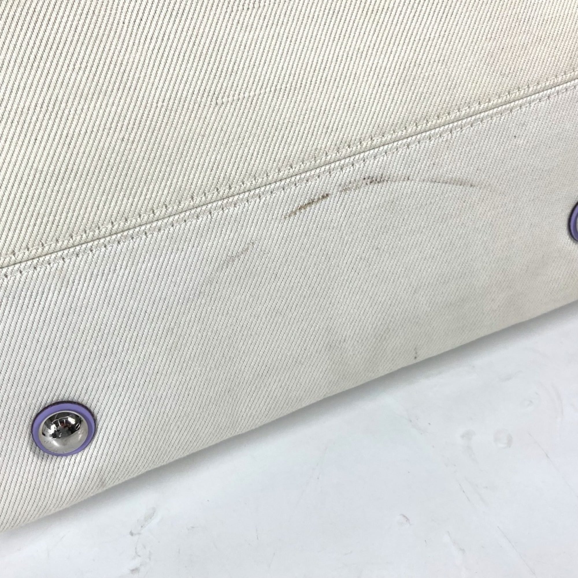 Louis Vuitton Beige Lilac Purple Leather Canvas Shoulder Bag (Pre-Owned)