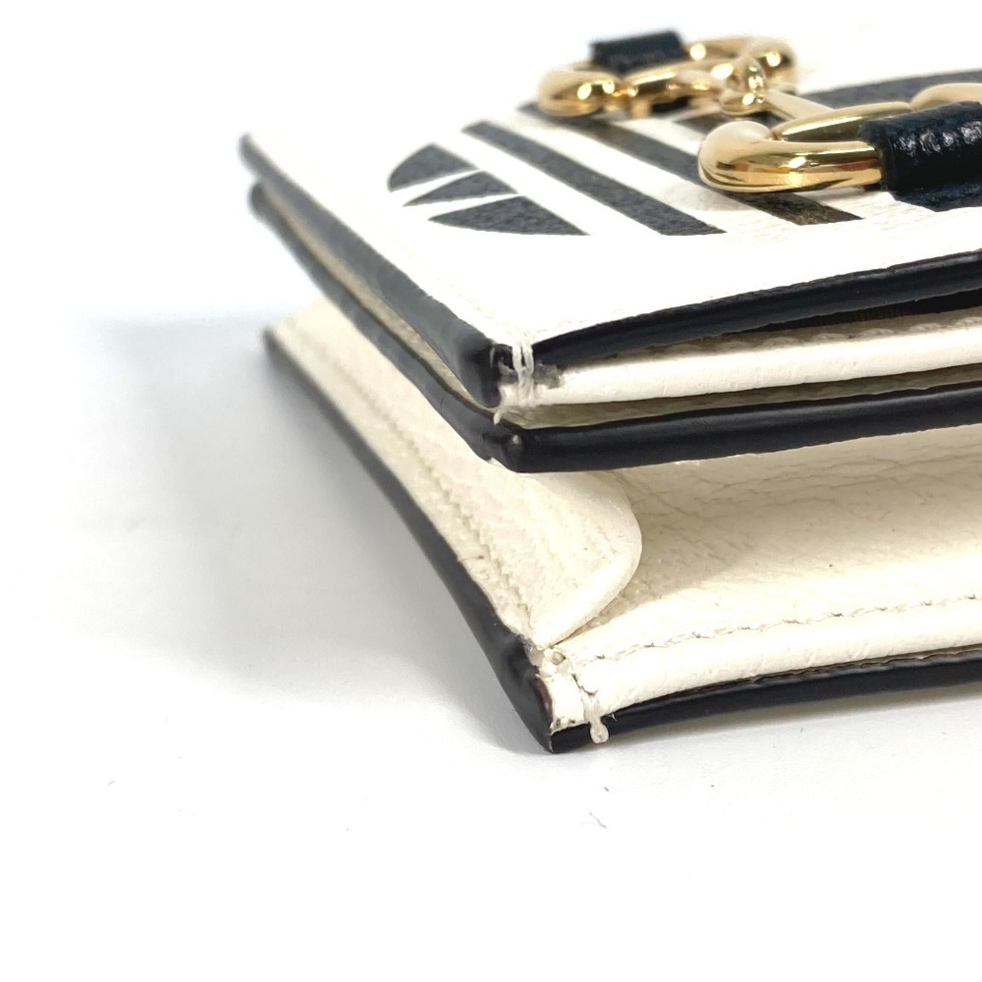 Gucci Black White Leather Wallet (Bi-Fold) (Pre-Owned)
