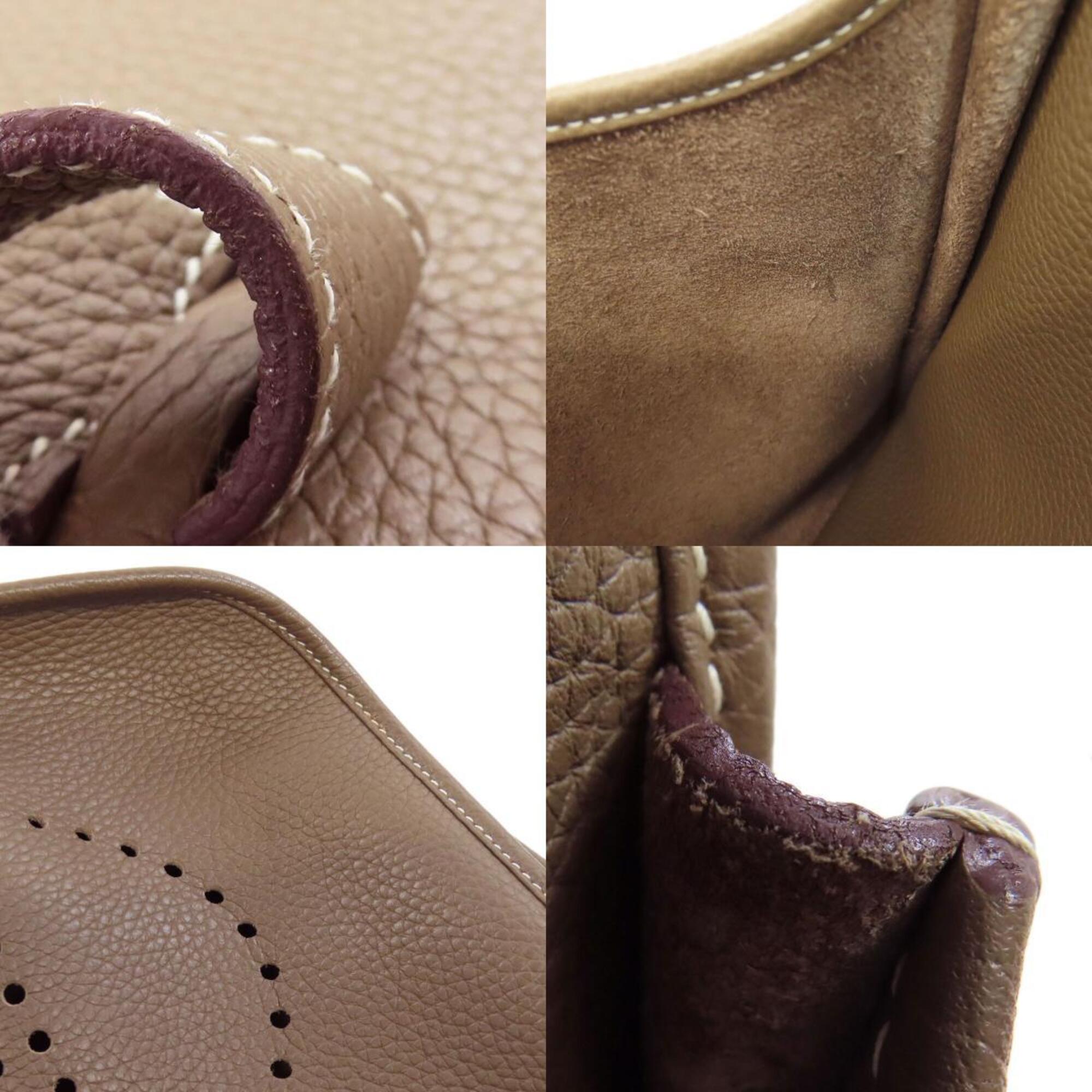 Hermes Brown Etoupe Gray Taurillon Clemence Leather Shoulder Bag (Pre-Owned)