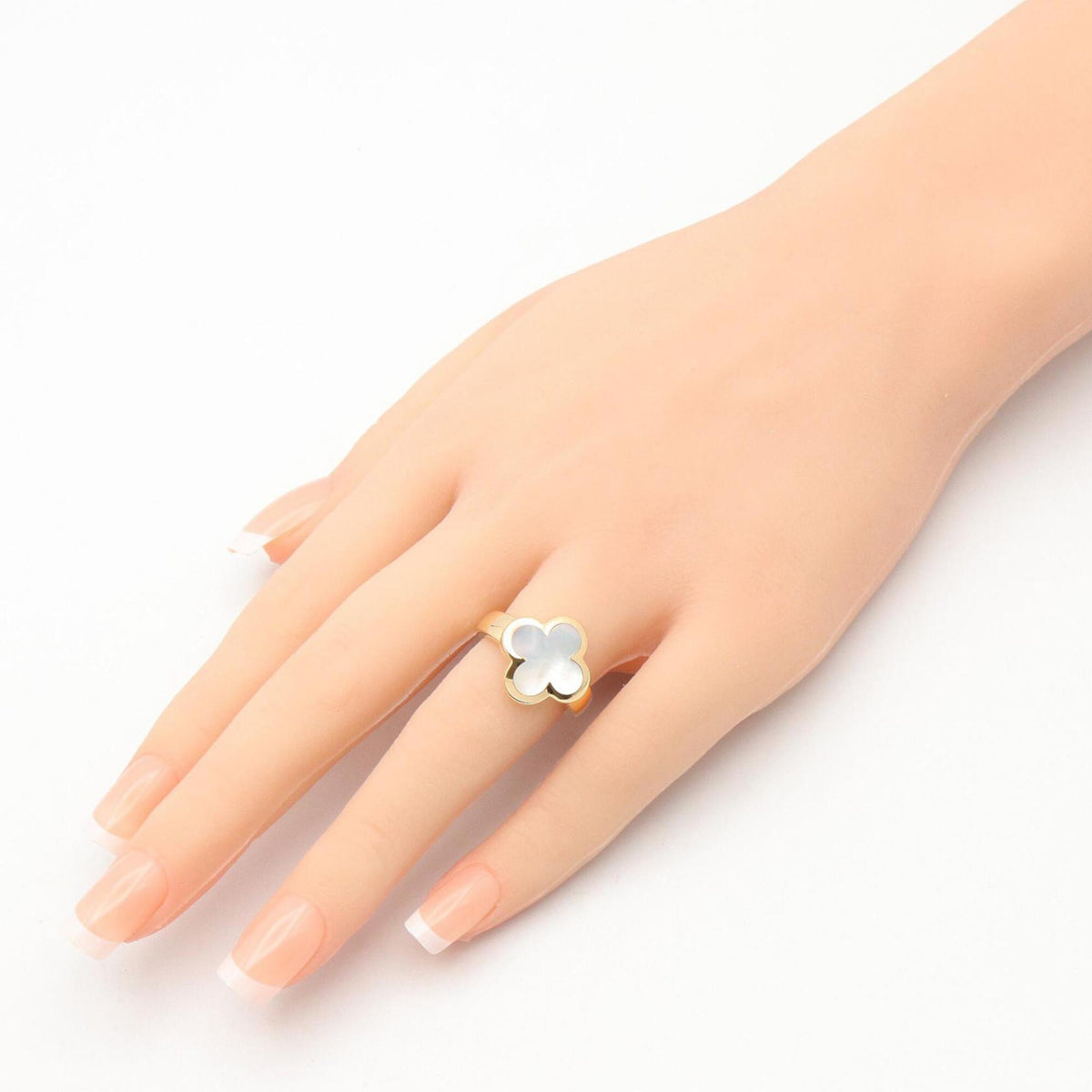 Van Cleef & Arpels Gold Blue Yellow Gold (18K) Mother Of Pearl Band Ring (Pre-Owned)