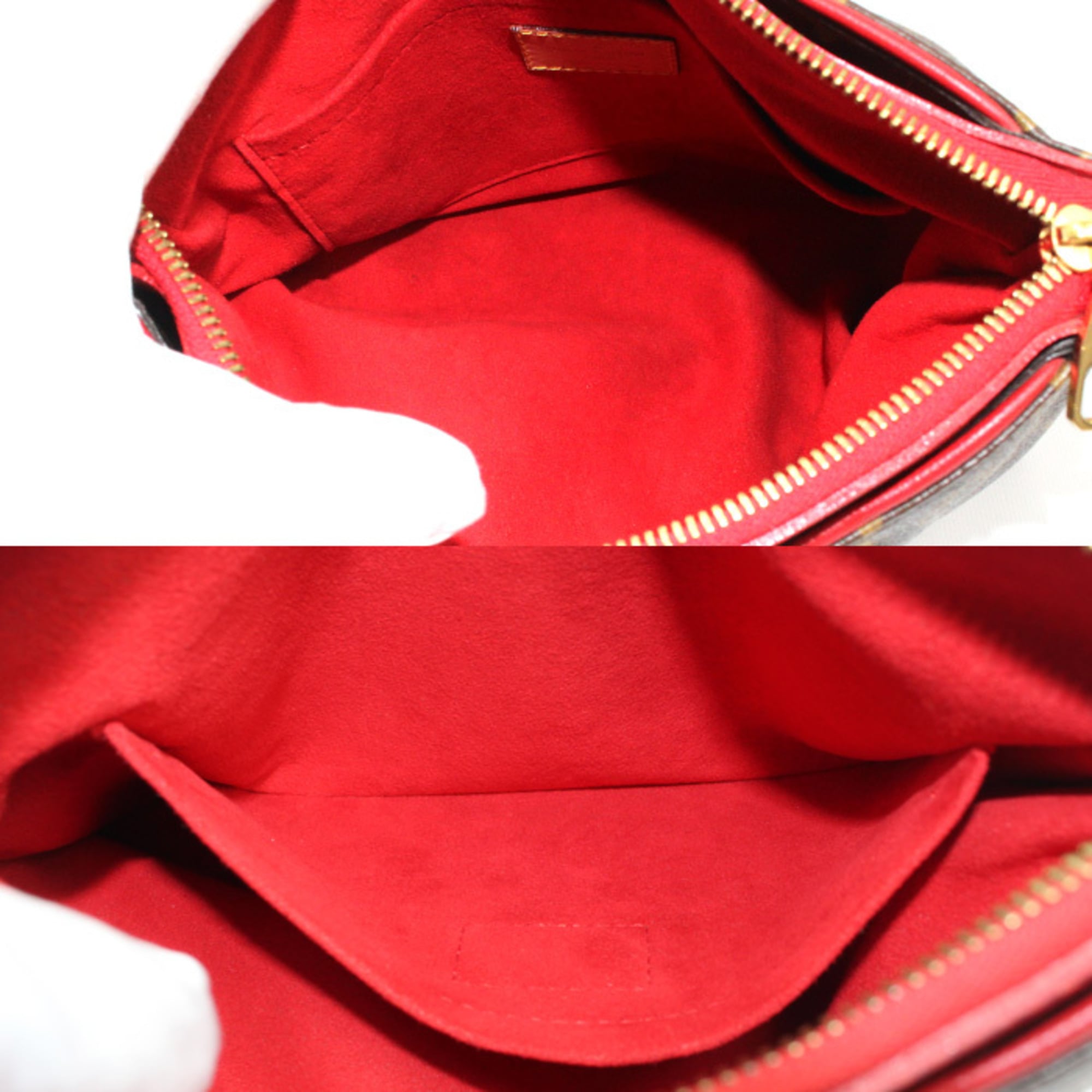 Louis Vuitton Brown Red Color Monogram Shoulder Bag (Pre-Owned)