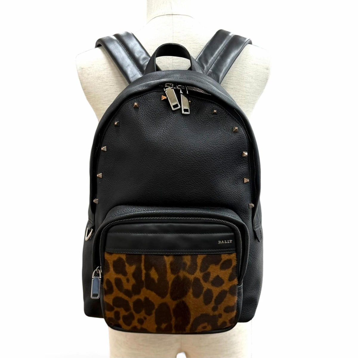 Bally Black Brown Leather Backpack (Pre-Owned)