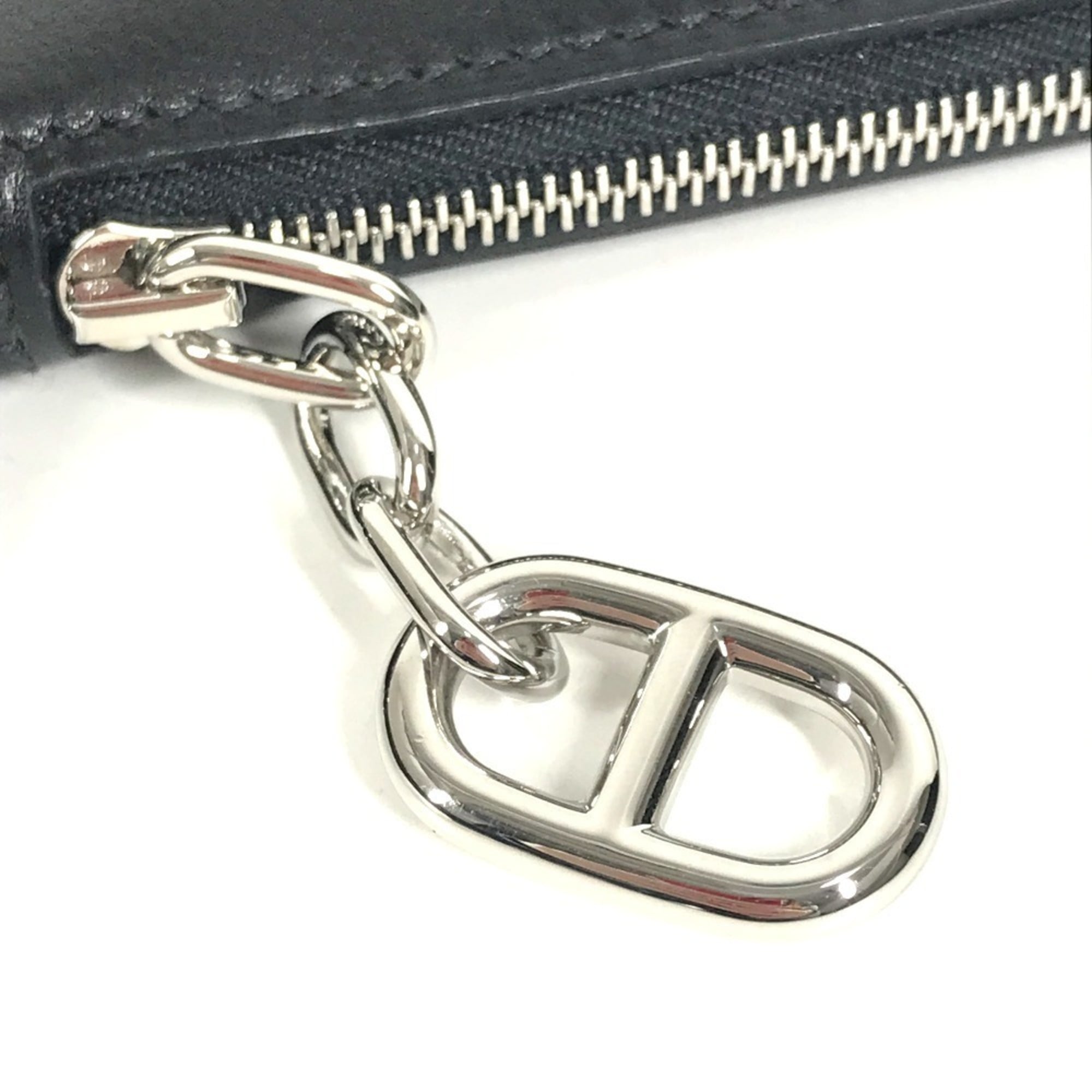Hermes Black Leather Handbag Pouch Shoulder Bag (Pre-Owned)