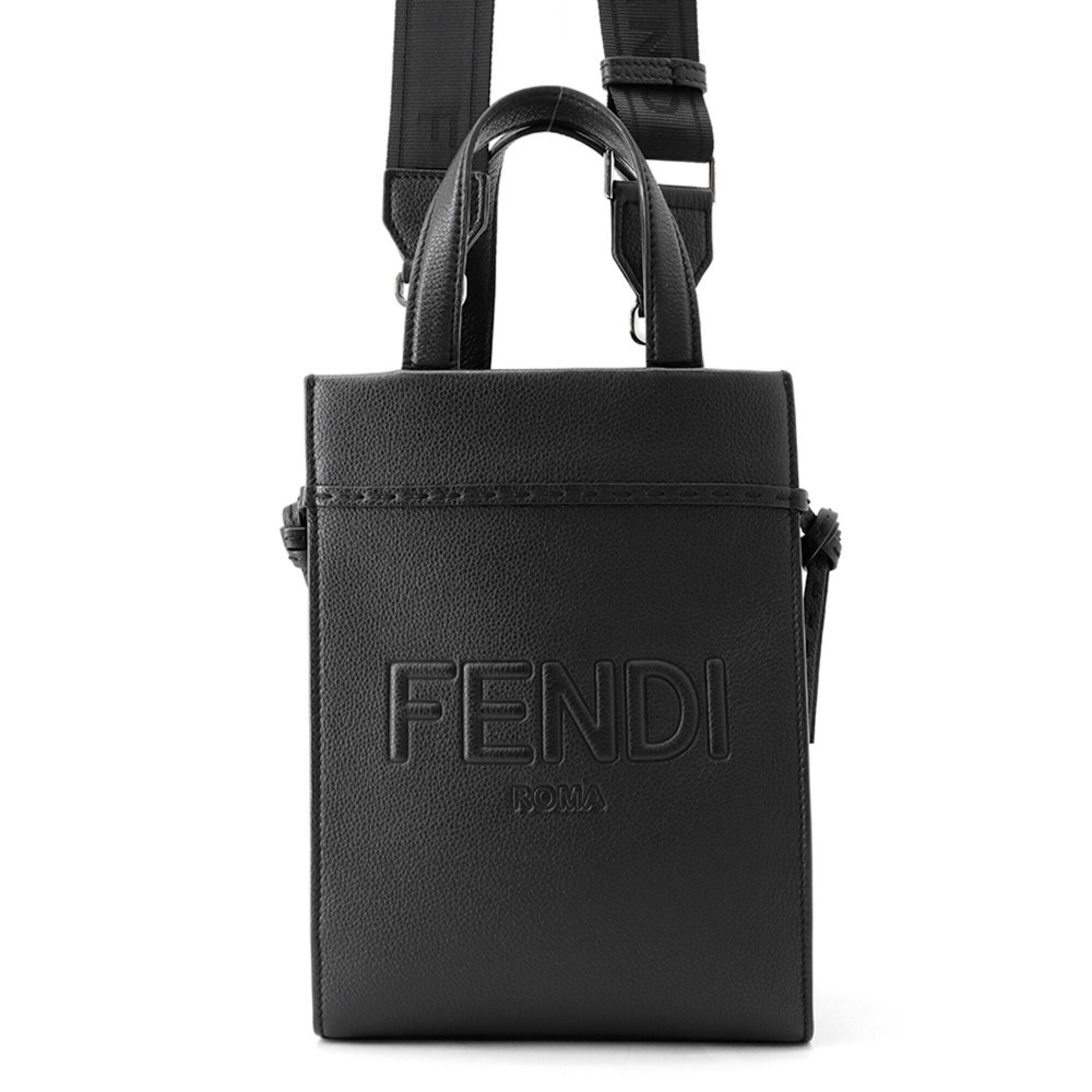 Fendi Black Leather Handbag Shoulder Bag (Pre-Owned)