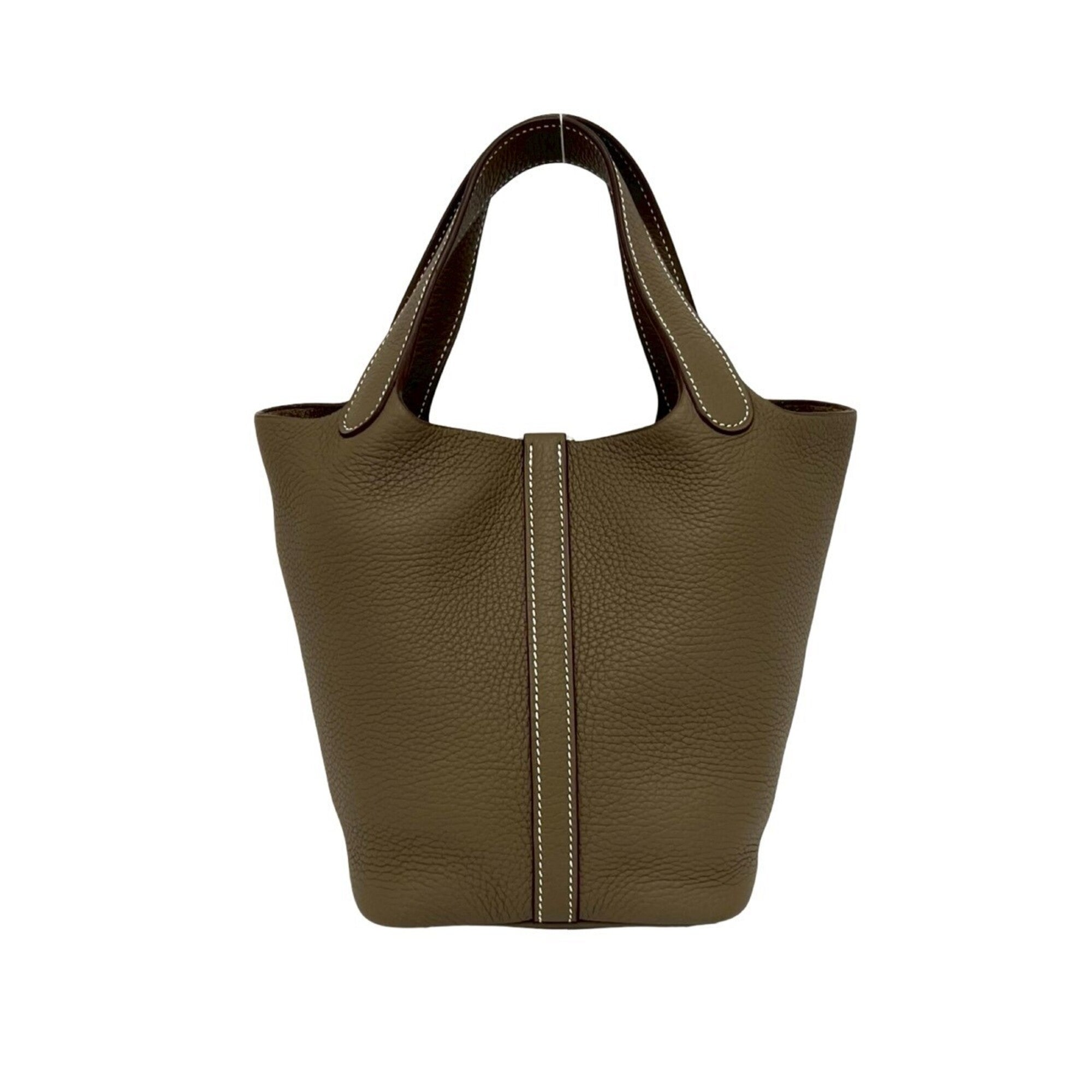 Hermes Beige Taurillon Clemence Leather Handbag (Pre-Owned)