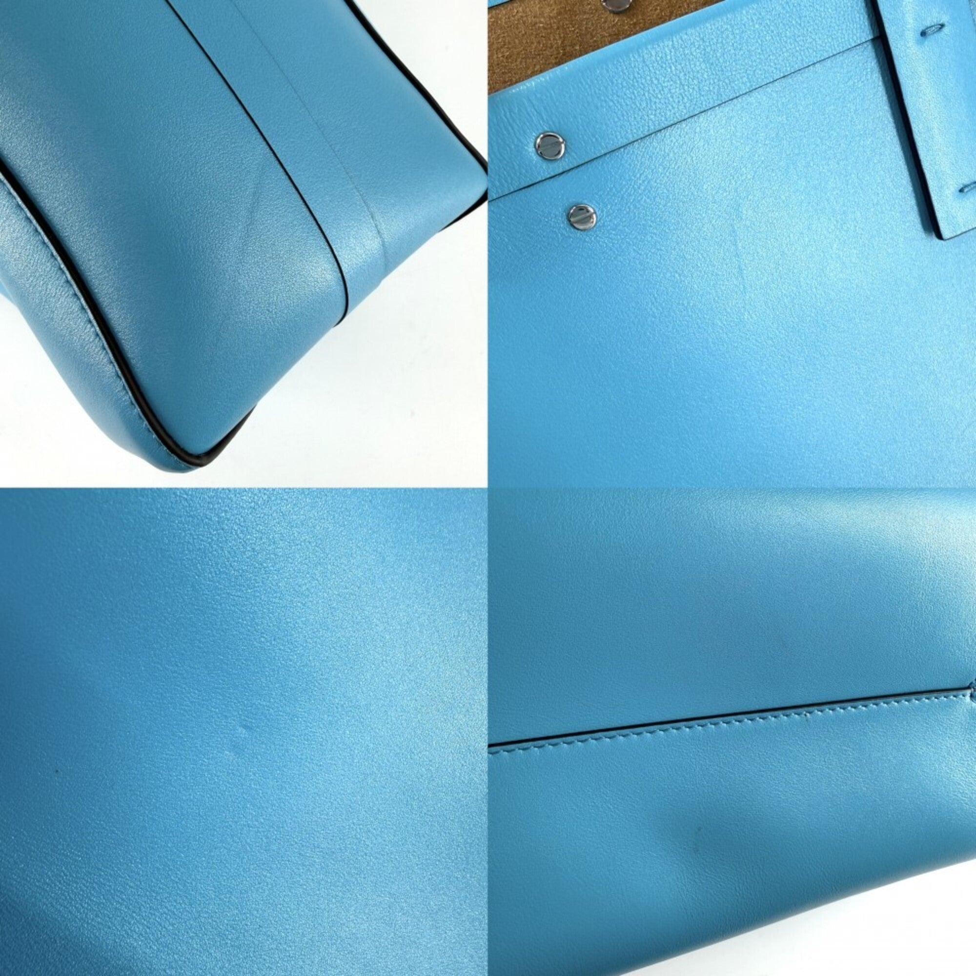 Valentino Garavani Blue Leather Tote Bag (Pre-Owned)