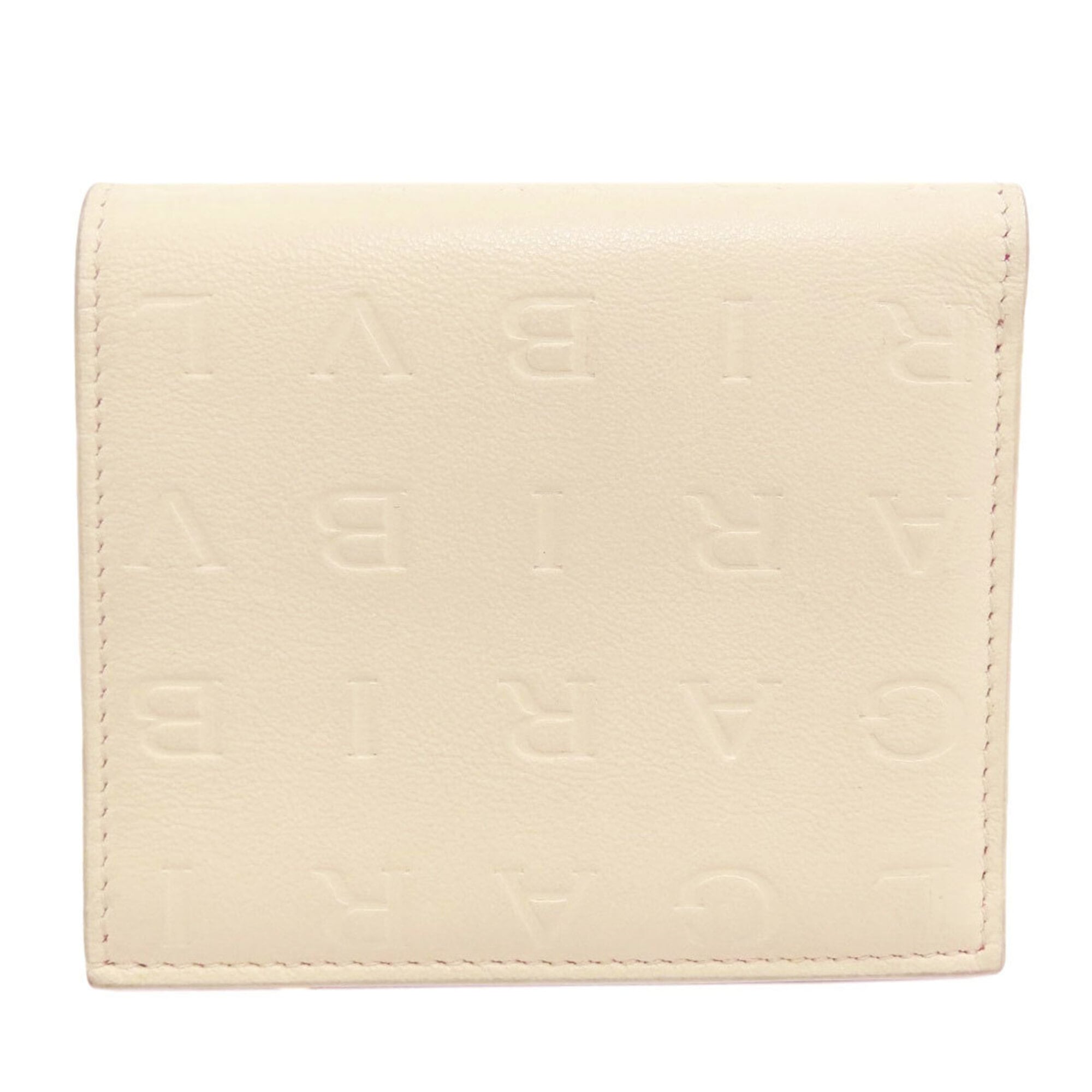 Bvlgari Logomania Beige Leather Wallet (Bi-Fold) (Pre-Owned)