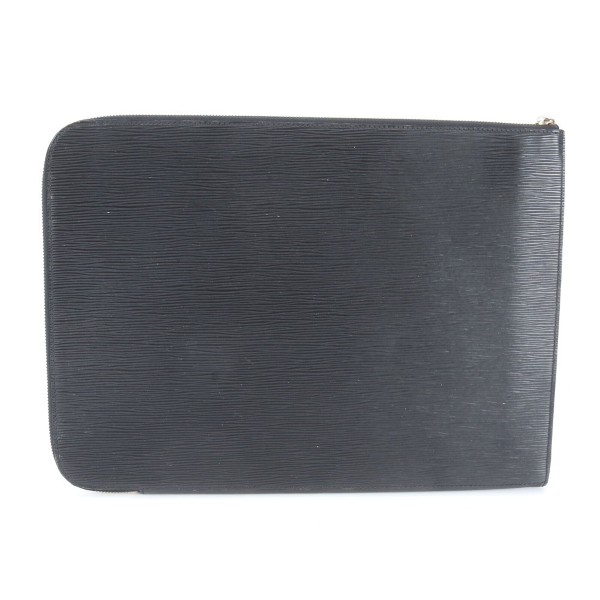 Louis Vuitton Noir Leather Handbag Pochette Pouch (Pre-Owned)