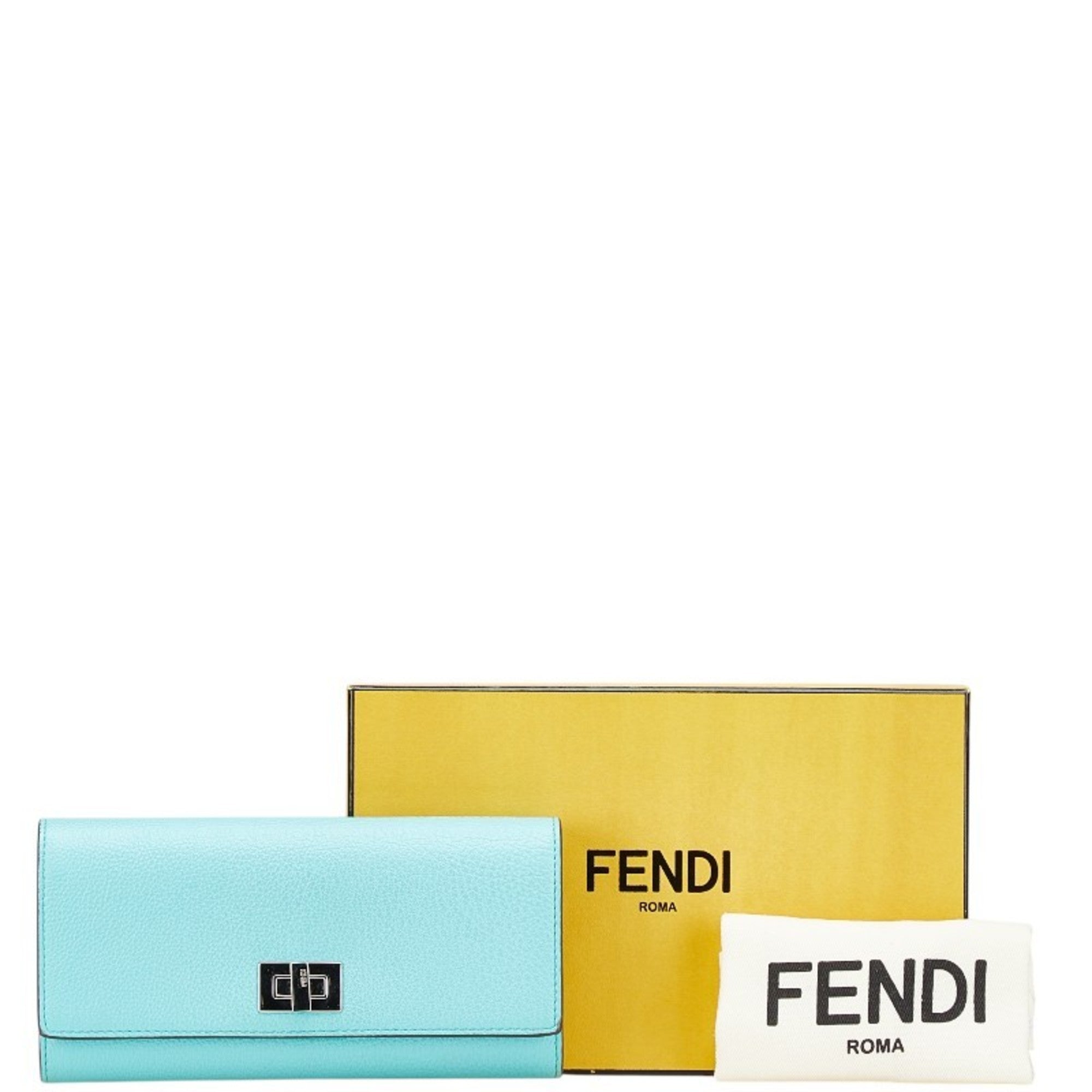 Fendi Light Blue Leather Coin Purse/Coin Case (Pre-Owned)
