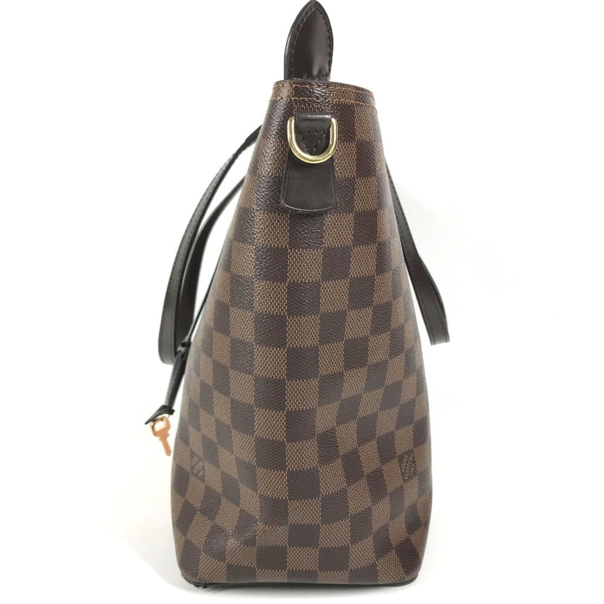 Louis Vuitton Brown Damier Canvas Galle Magnolia Pink Jersey Handbag Shoulder Bag Tote Bag (Pre-Owned)