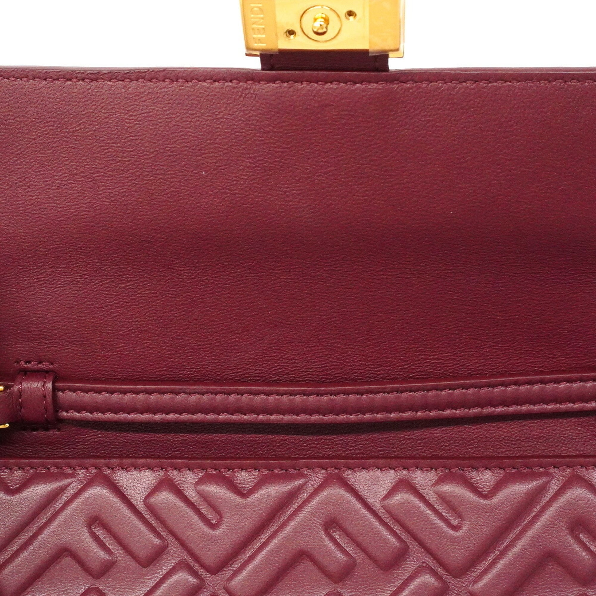 Fendi Bordeaux Leather Shoulder Bag (Pre-Owned)