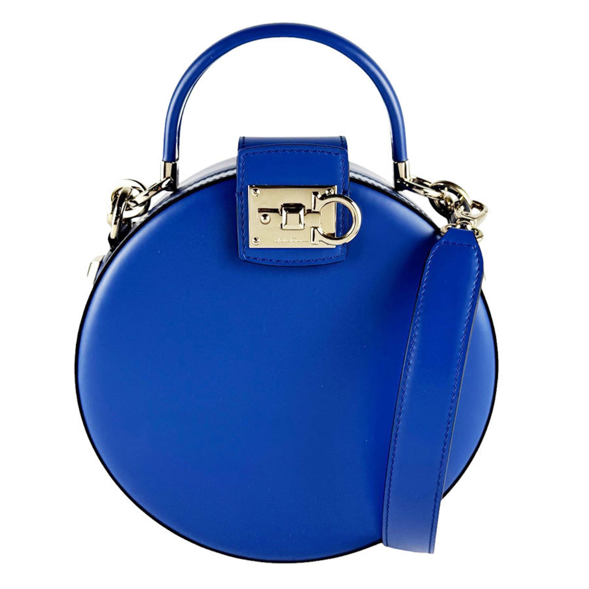 Salvatore Ferragamo Blue Leather Shoulder Bag (Pre-Owned)
