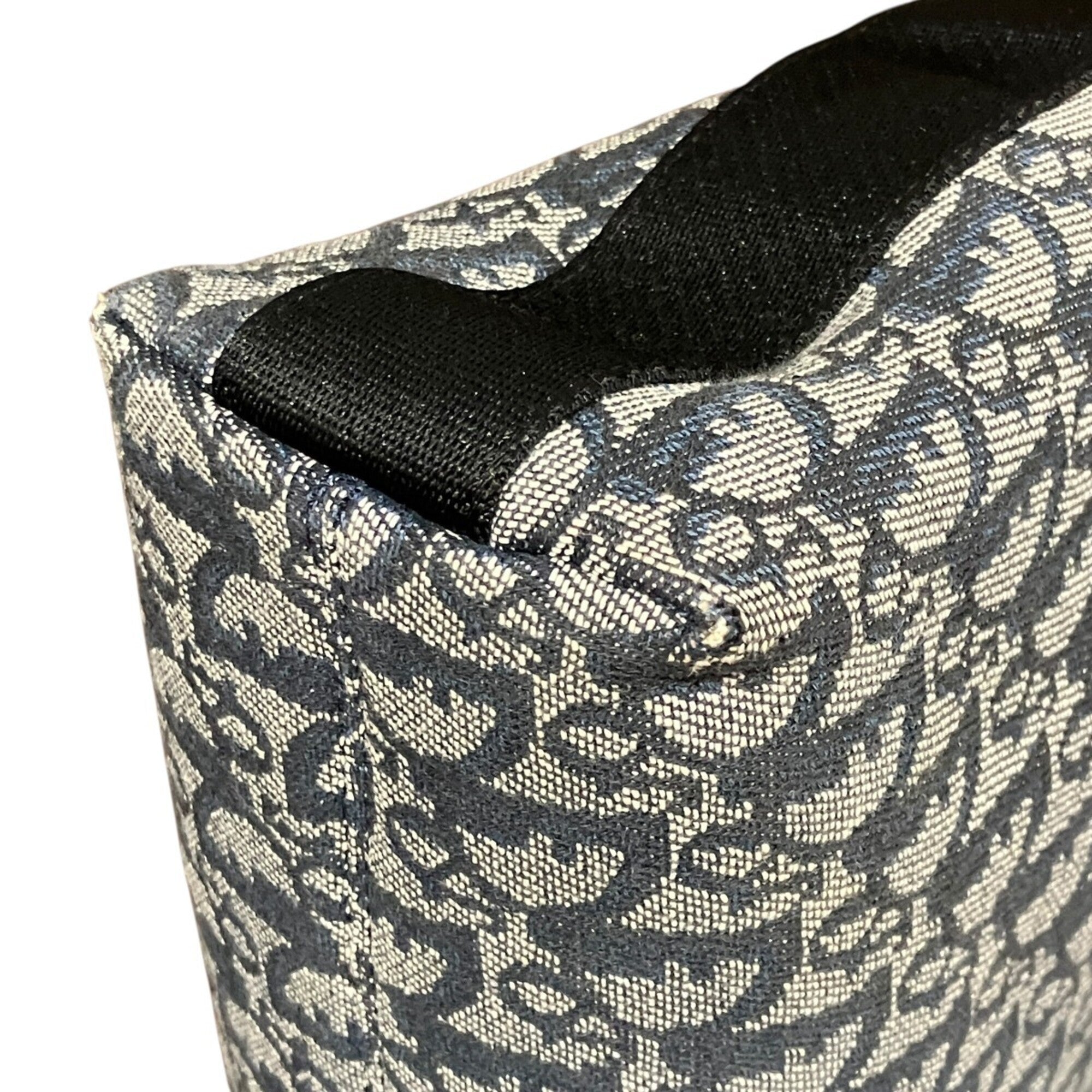 Christian Dior Navy Canvas Leather Shoulder Bag (Pre-Owned)