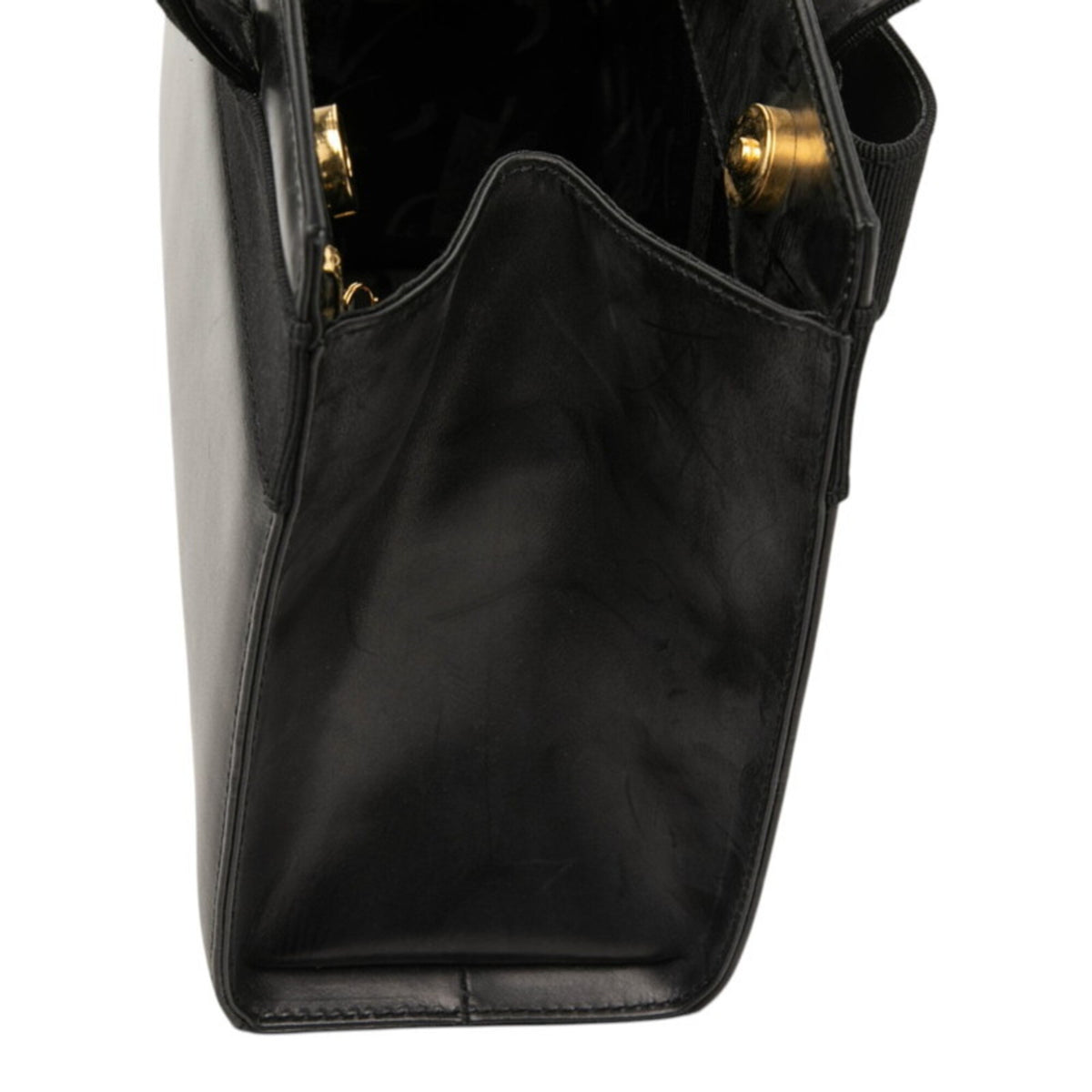Salvatore Ferragamo Black Leather Handbag Shoulder Bag (Pre-Owned)