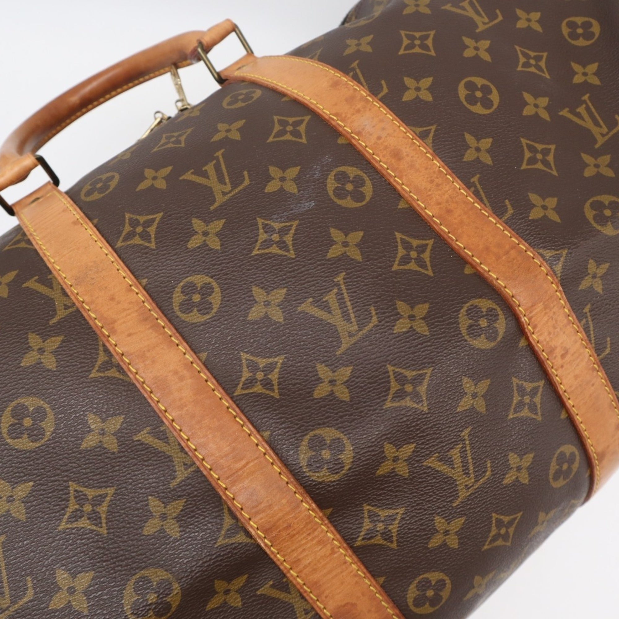 Louis Vuitton Monogram Brown Coated Canvas Leather Boston Bag (Pre-Owned)