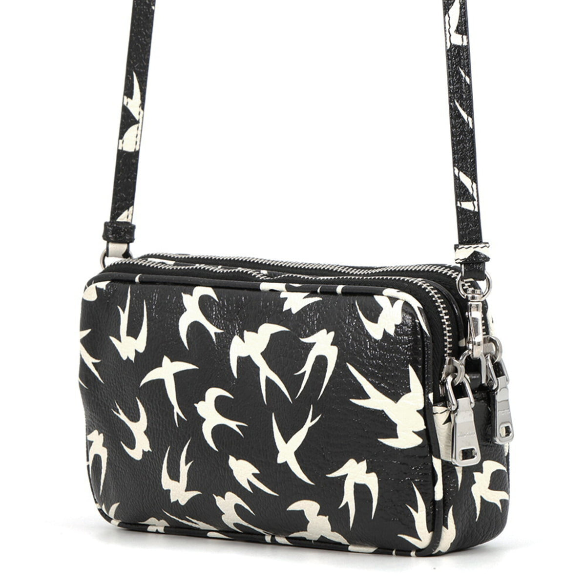 Miu Miu Black White Leather Handbag Shoulder Bag (Pre-Owned)