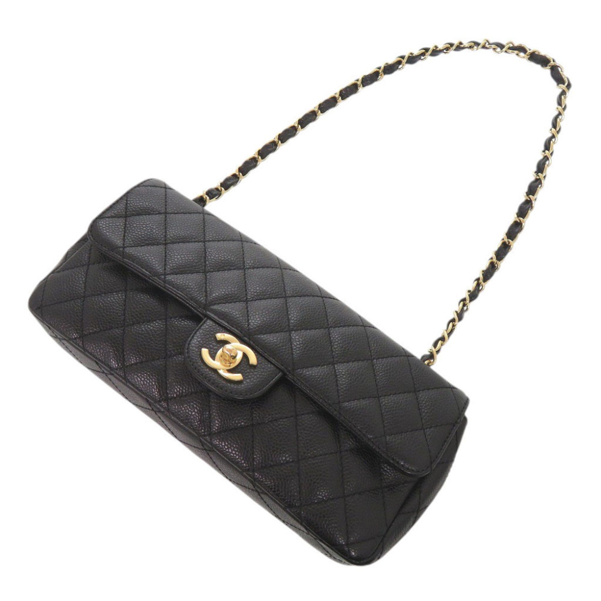 Chanel Black Grained Calfskin Shoulder Bag (Pre-Owned)