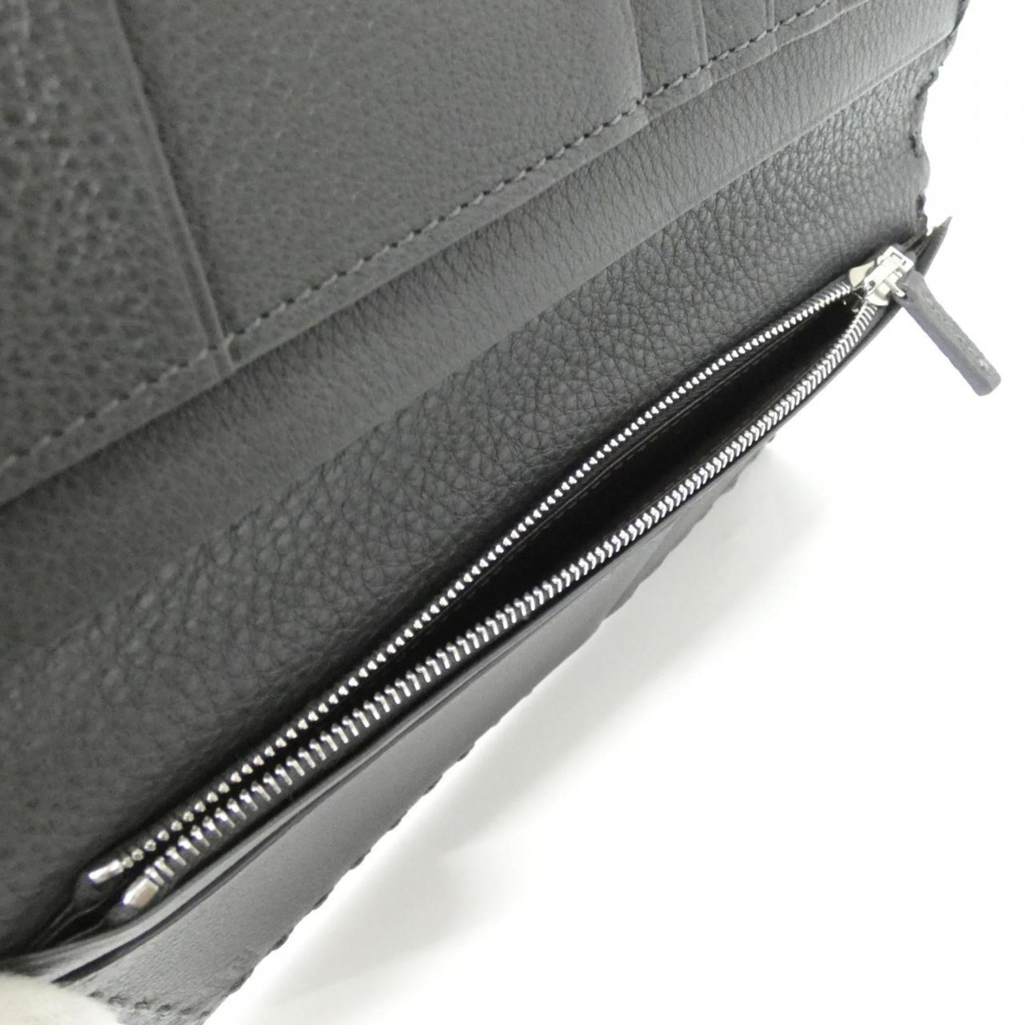 Fendi Gray Leather Long Wallet (Bi-Fold) (Pre-Owned)