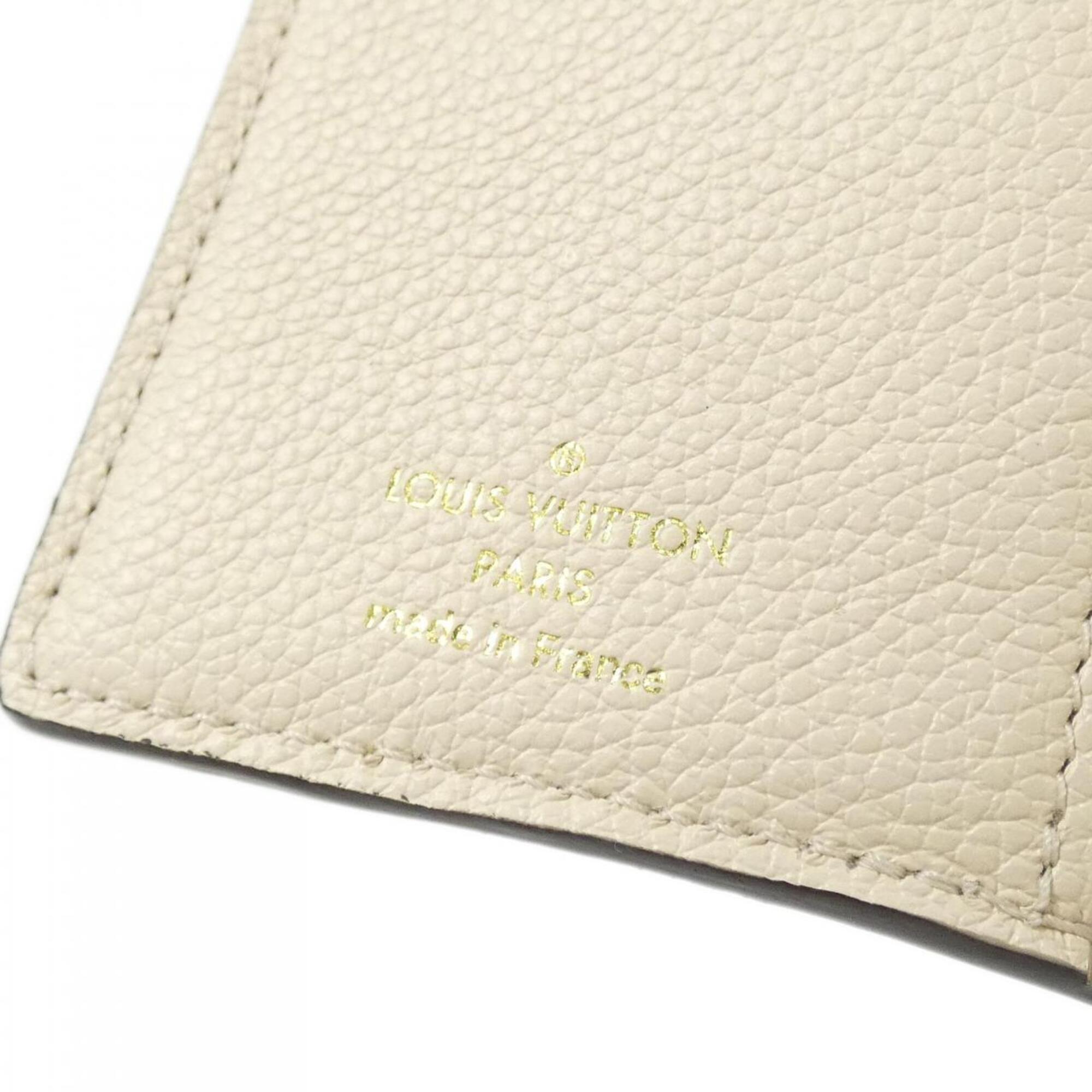 Louis Vuitton Beige Leather Wallet (Tri-Fold) (Pre-Owned)