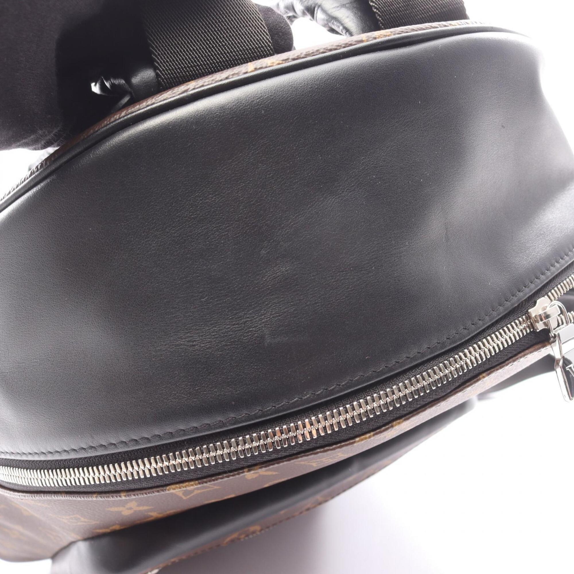Louis Vuitton Black Brown Monogram Macassar Coated Canvas Pvc Monogram Leather Backpack Handbag (Pre-Owned)