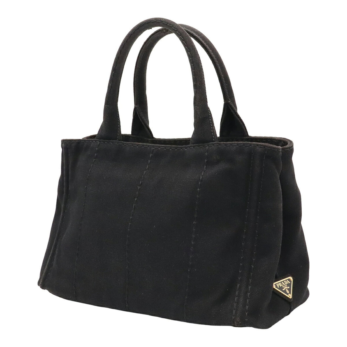 Prada Black Nero Canvas Handbag Tote Bag (Pre-Owned)